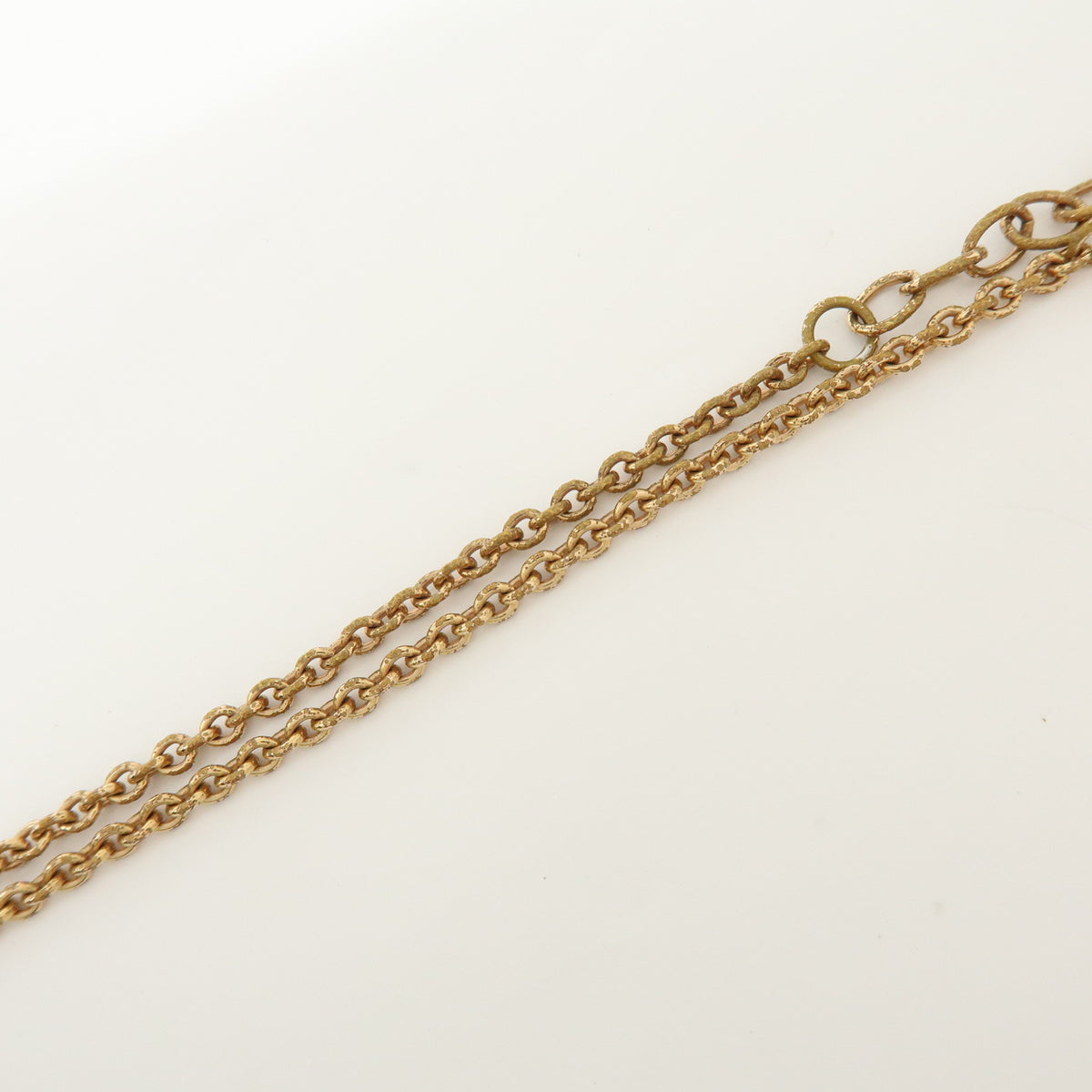 Christian Dior CD Logo Rhinestone Metal Necklace Pink Gold
