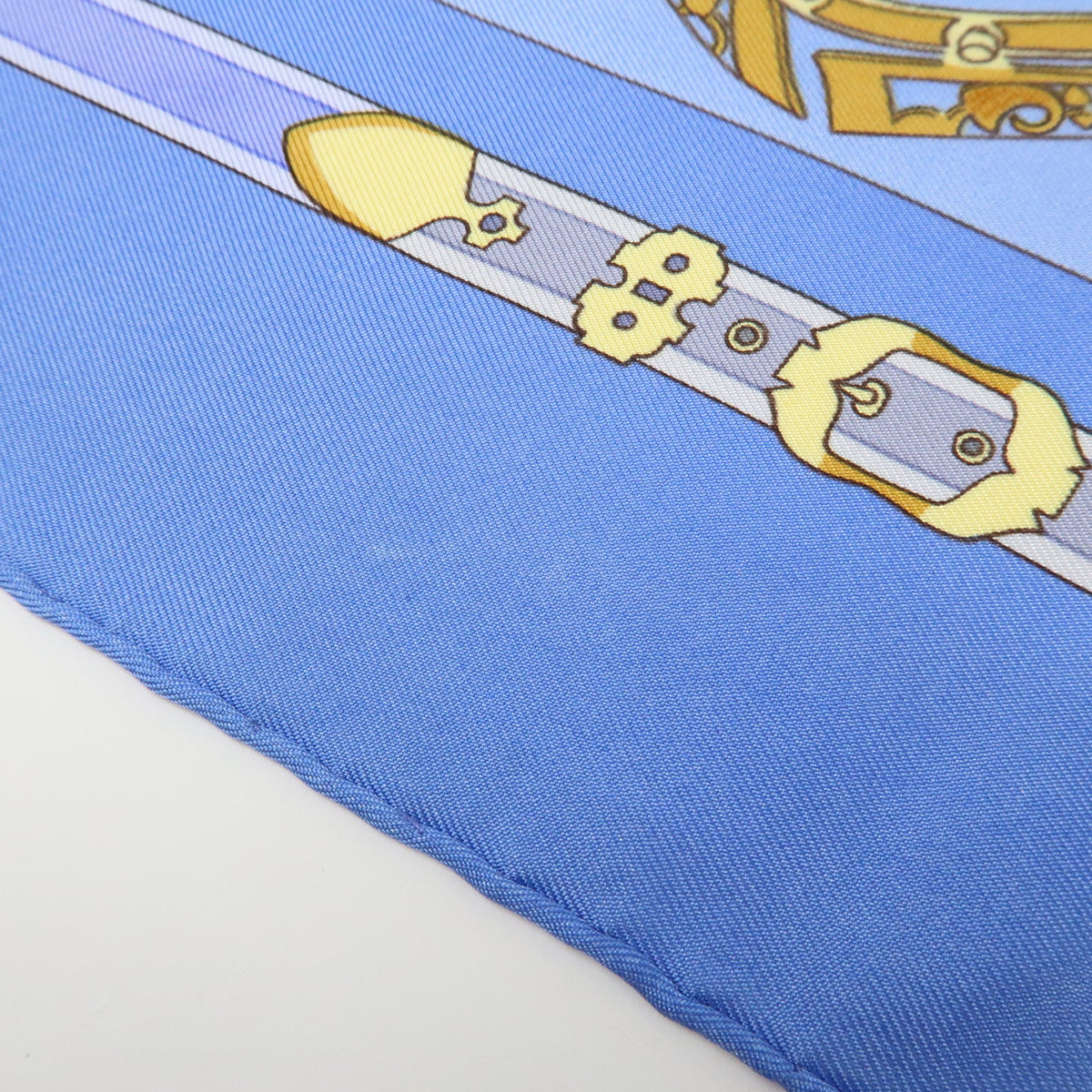 HERMES Carre 90 Lot of 3 Silk 100% Scarf Navy Light Blue Gold