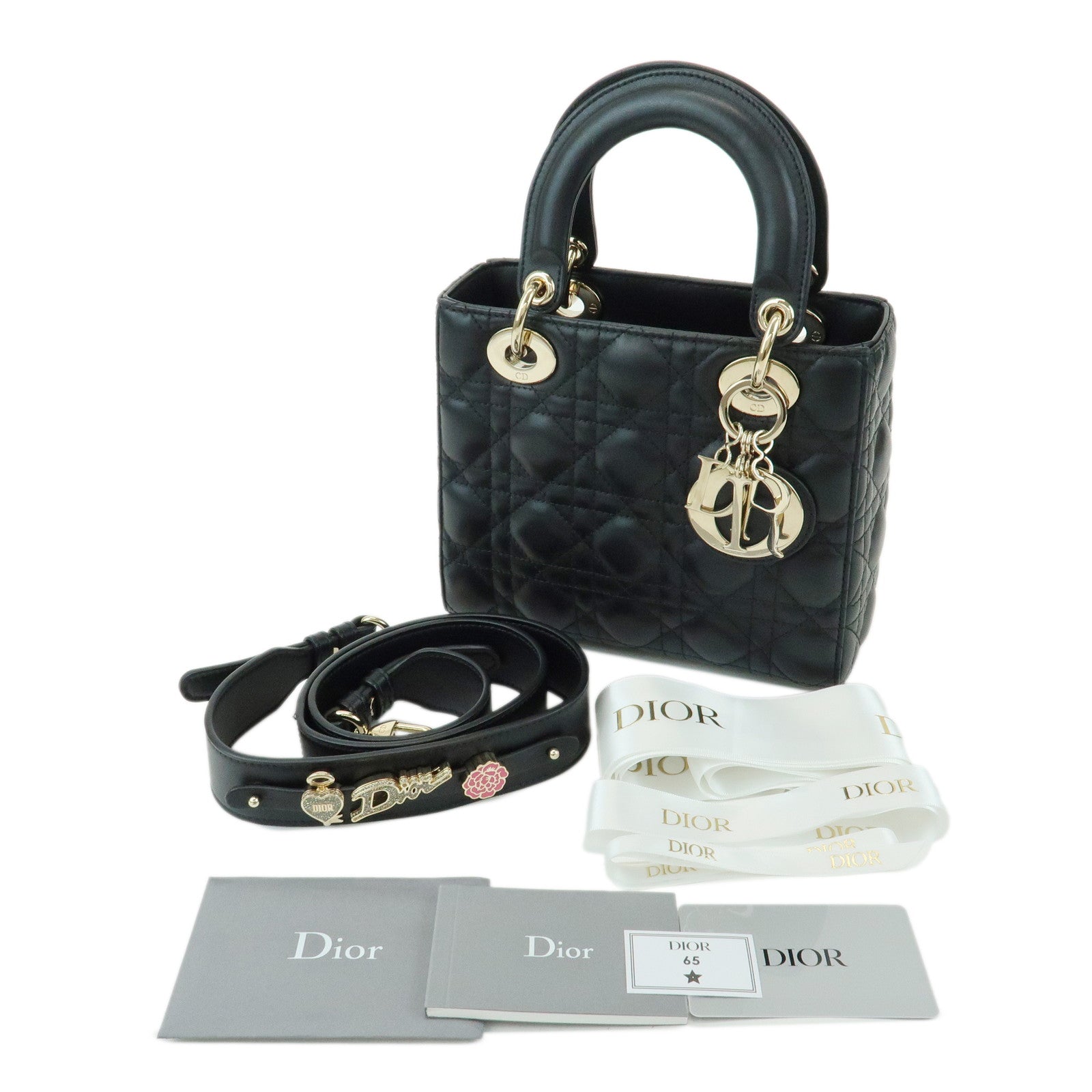 Christian Dior Lady Dior My ABCDior Cannage Lamb Skin 2Way Bag