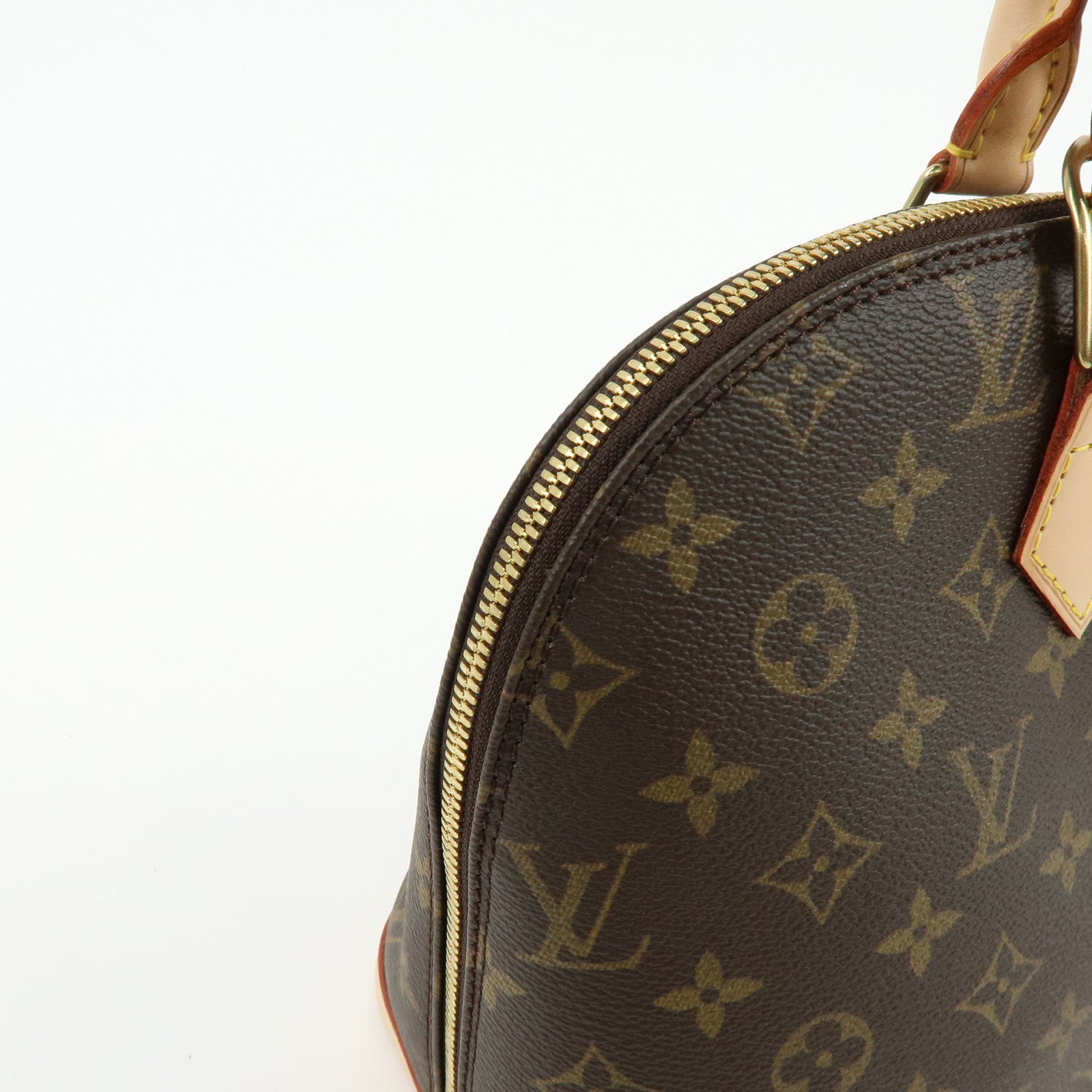 Louis Vuitton Monogram Alma PM Canvas Leather Hand Bag Brown M51130