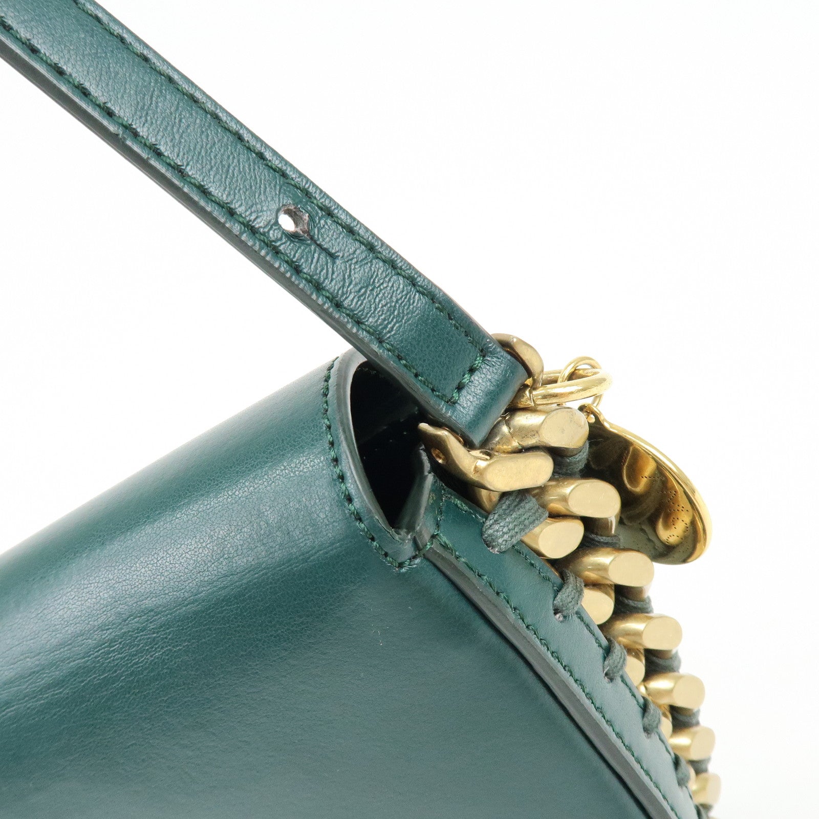 STELLA MCCARTNEY Frayme Medium Faux Leather Shoulder Bag Green