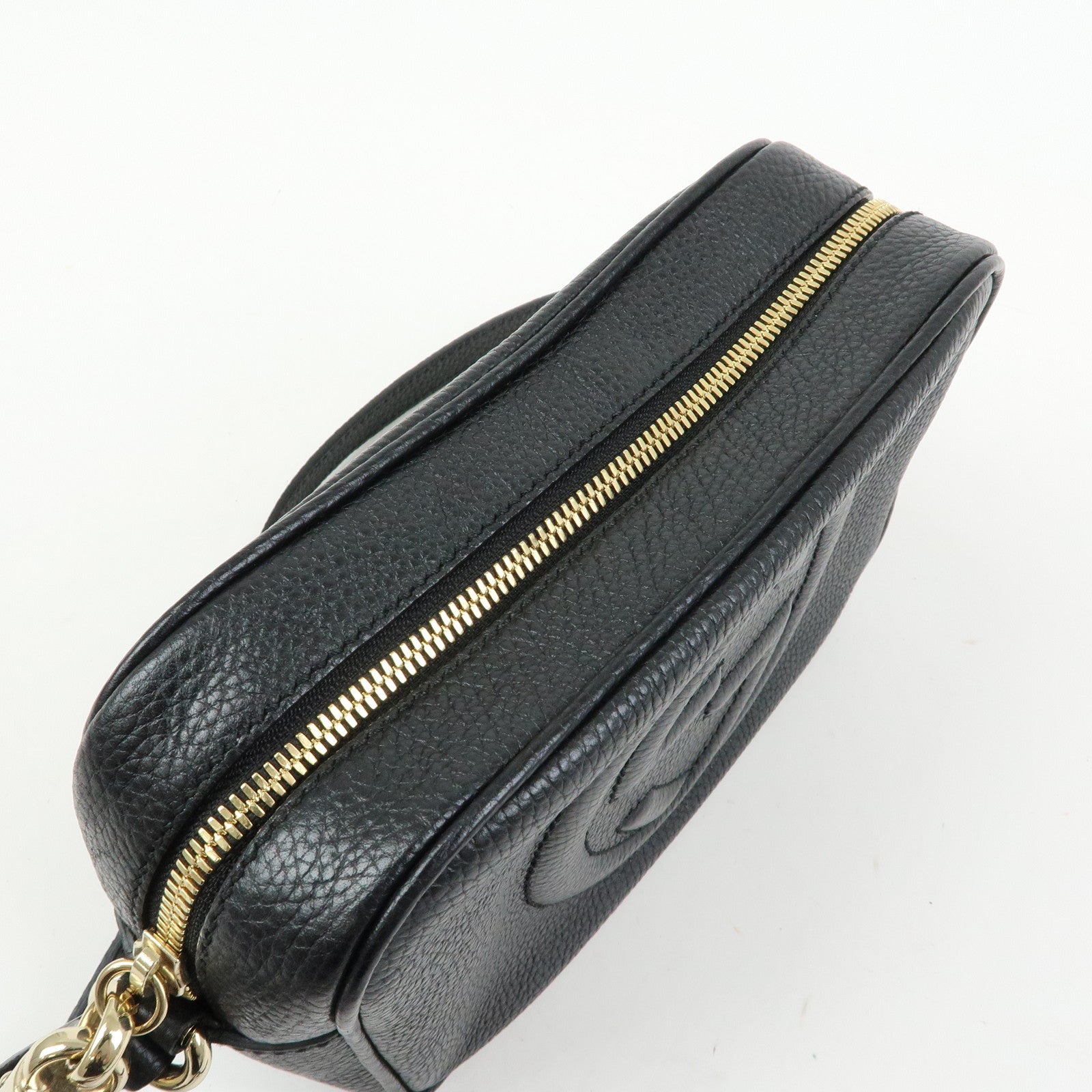 GUCCI Soho Leather Shoulder Bag Crossbody Bag Tassel Black 308364