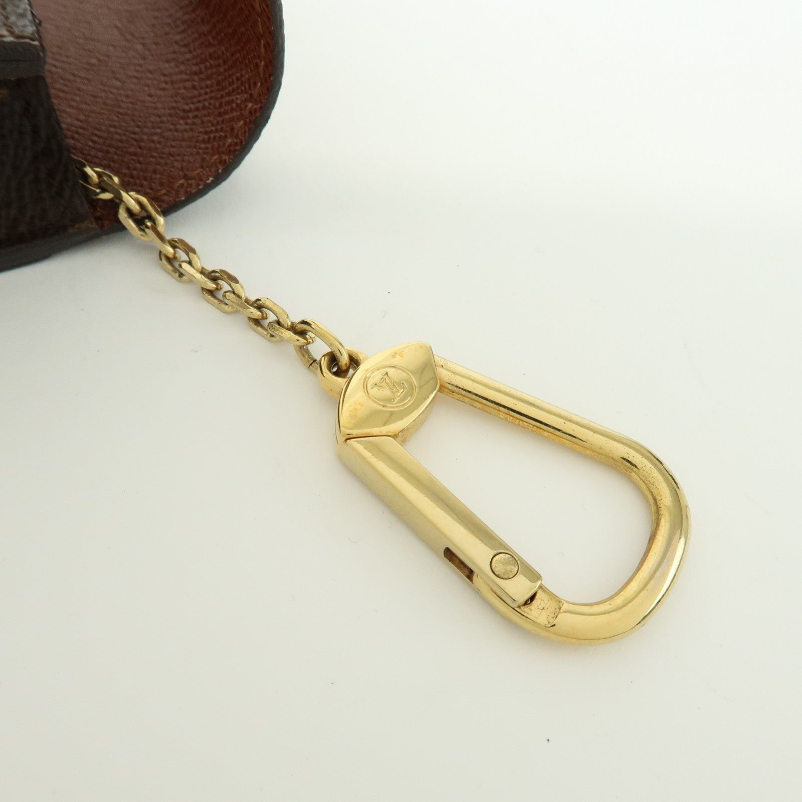 Louis Vuitton Monogram Canvas Porte Cles Badge Key Case Brown