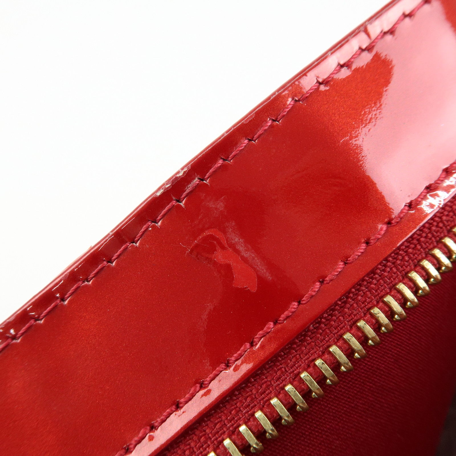 Louis Vuitton Monogram Vernis Brentwood Tote Bag Hand Bag Red M91989