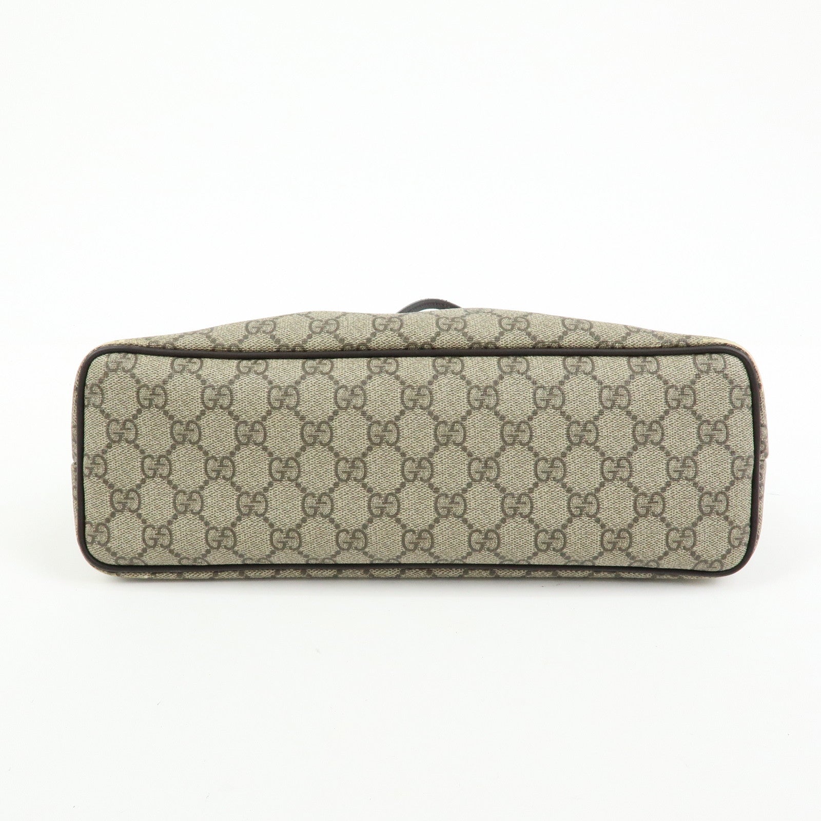 GUCCI GG Supreme Leather 2Way Bag Hand Bag Brown Beige 353440