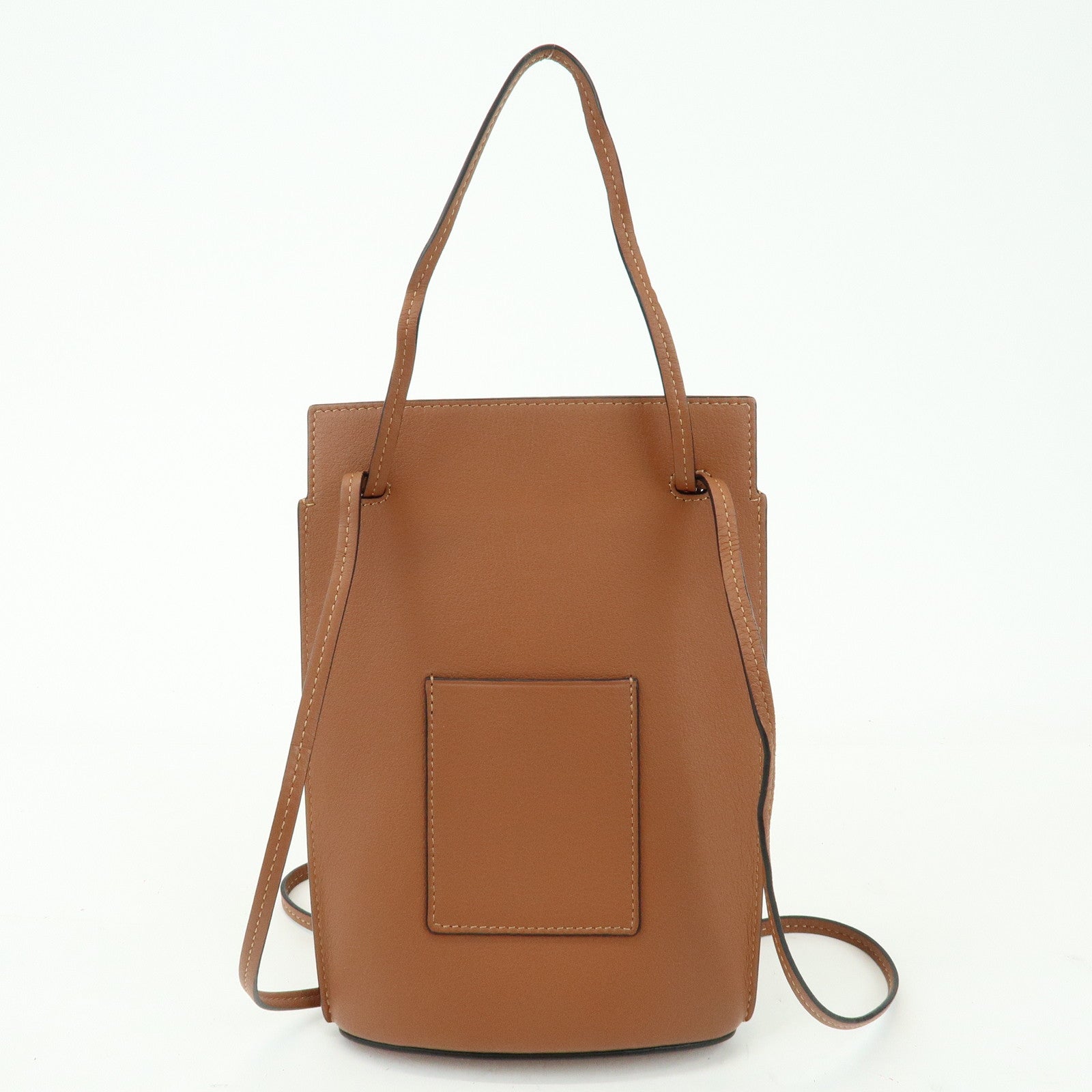 LOEWE Anagram Leather Dice Pocket Shoulder Bag Crossbody Bag Brown