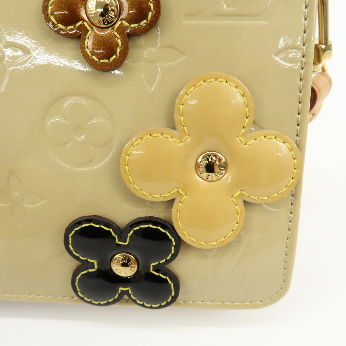 Louis Vuitton Monogram Vernis Flower Lexington Hand Bag Beige M92246