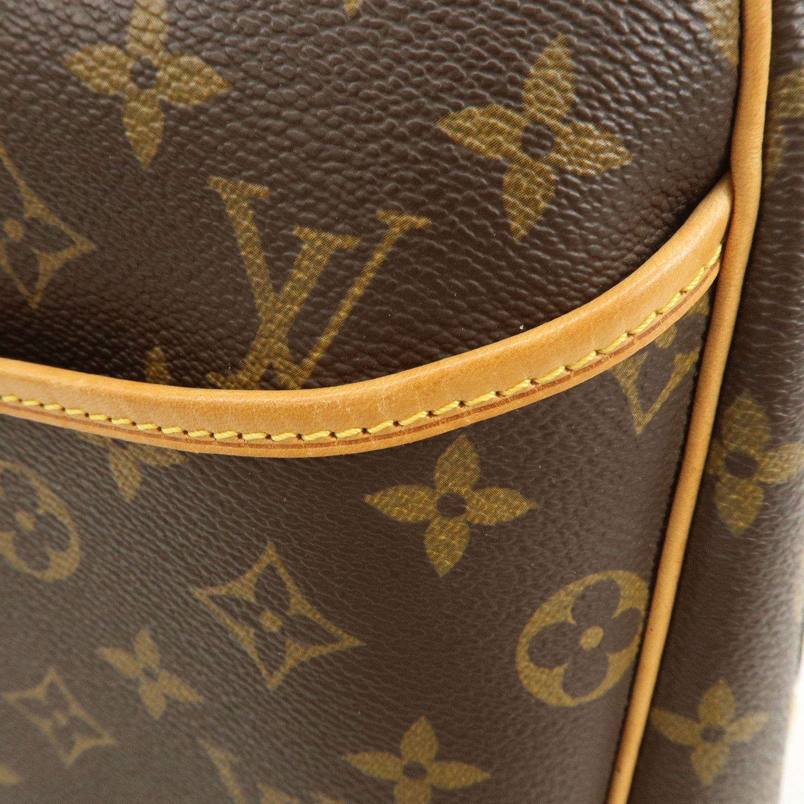 Louis Vuitton Monogram Deauville Hand Bag Brown M47270 Used