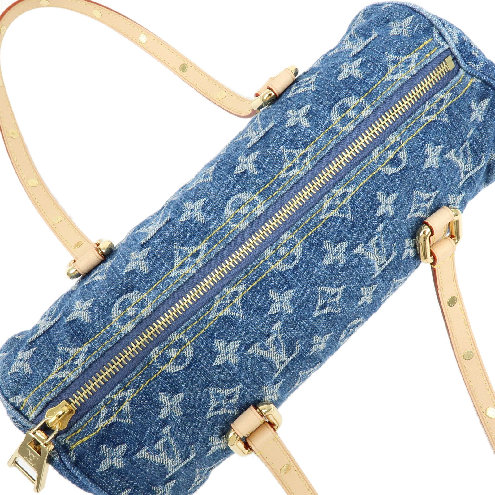 Louis Vuitton Monogram Denim Papillon MM LV Remix Bag Pouch M46830