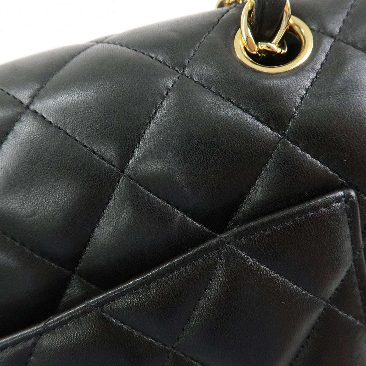CHANEL Jumbo Matelasse 34 Lamb Skin Chain Shoulder Bag Black A01094