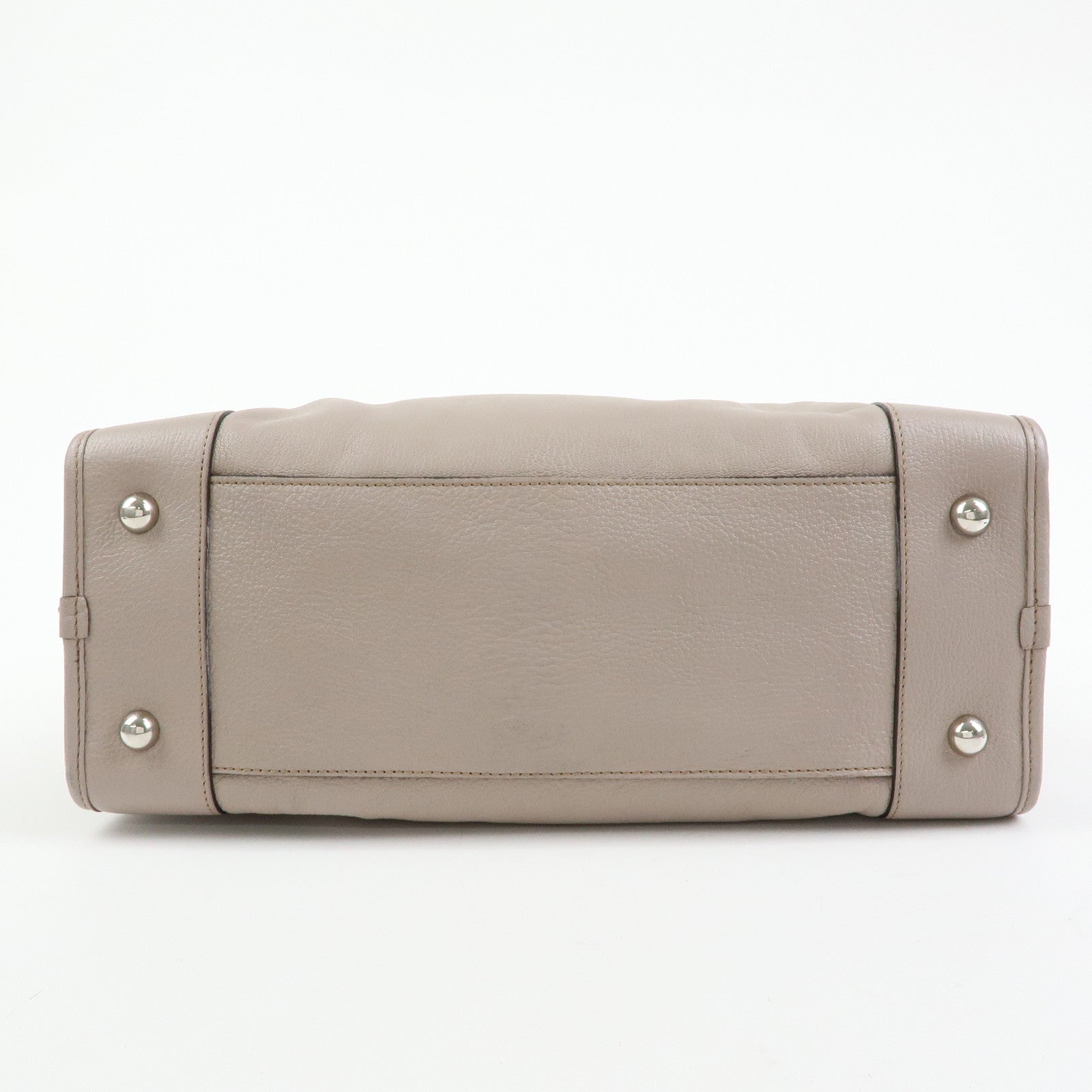 LOEWE Amazona 36 Anagram Leather Hand Bag Boston Bag Beige