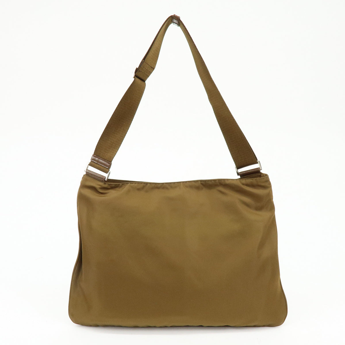 PRADA Triangle Logo Nylon Shoulder Bag Crossbody Bag Khaki