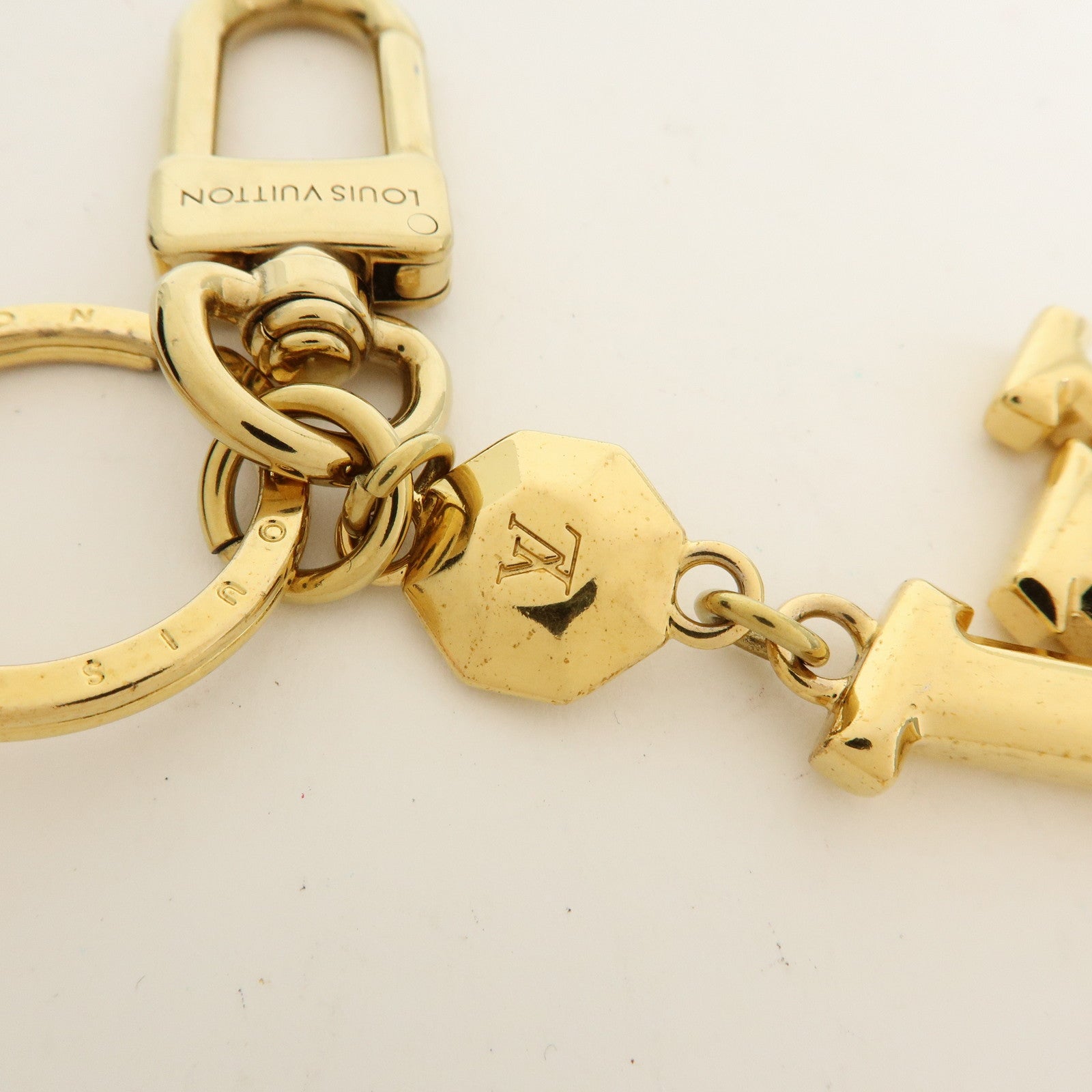 Louis Vuitton Porte Cles LV Facettes Bag Charm Key Chain Gold M65216