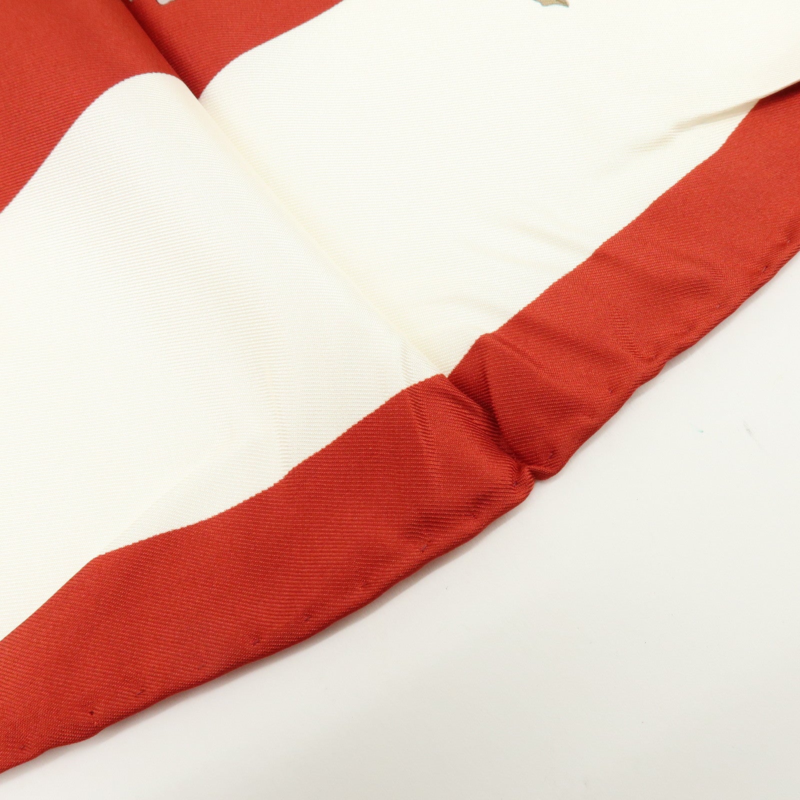 Christian Dior Silk 100％ Scarf Flower Print White Red Yellow