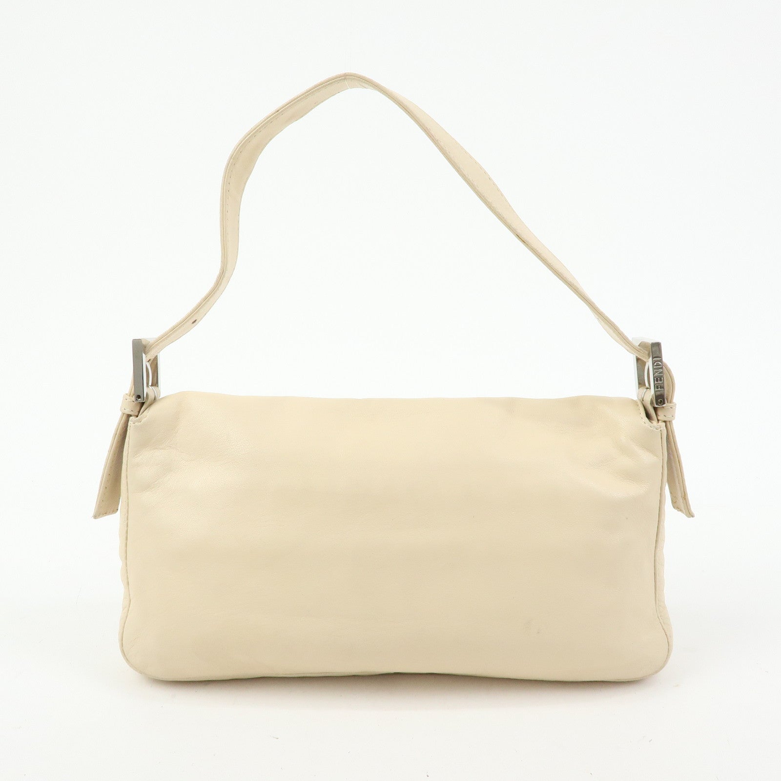FENDI Mamma Baguette Nappa Leather Shoulder Bag Hand Bag Ivory