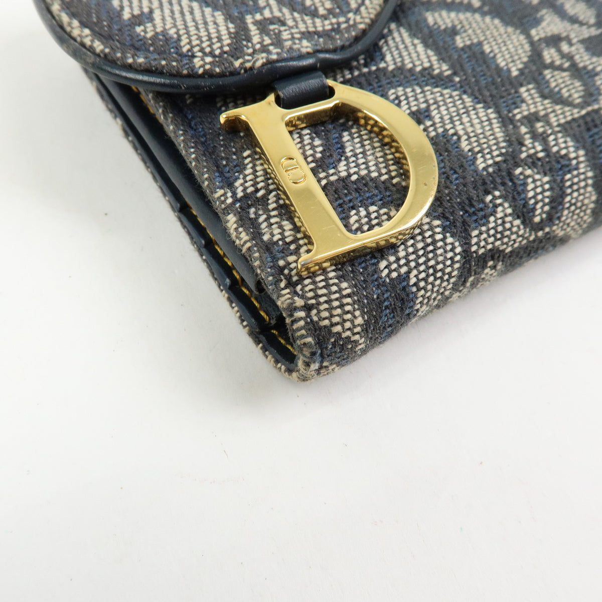 Christian Dior Trotter Saddle Jacquard Canvas Bi-fold Compact Wallet