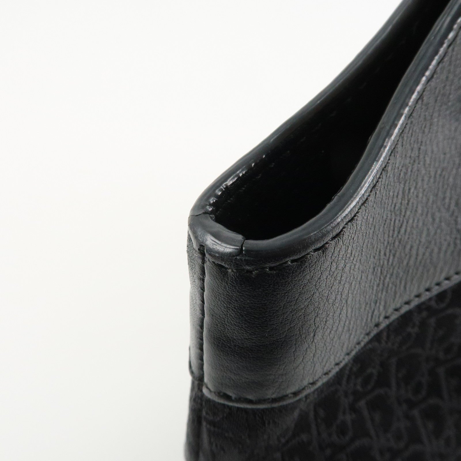 Christian Dior Street Chic Trotter Canvas Leather Tote Bag Black Used