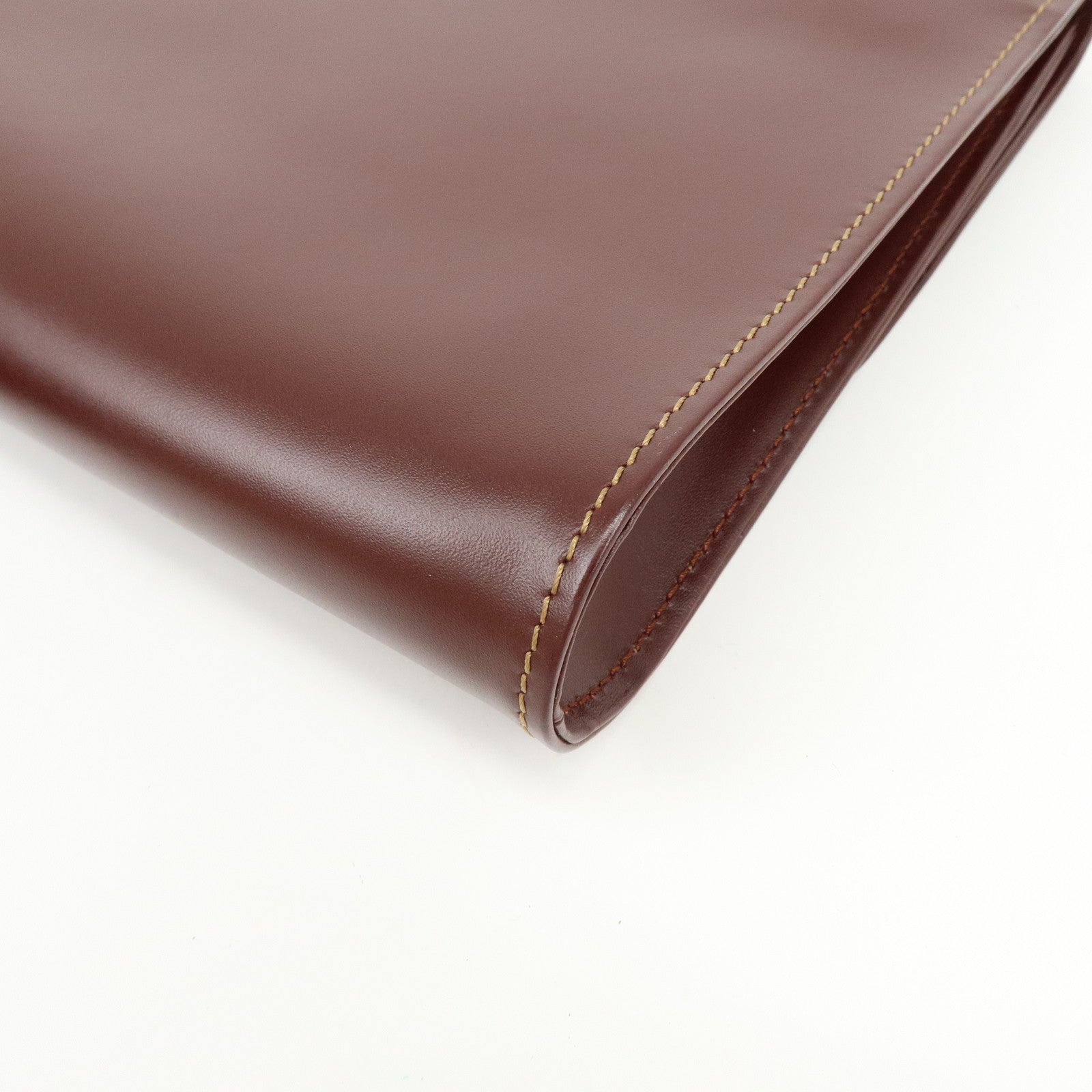 Cartier Must de Cartier Leather Clutch Bag Flat Pouch Bordeaux