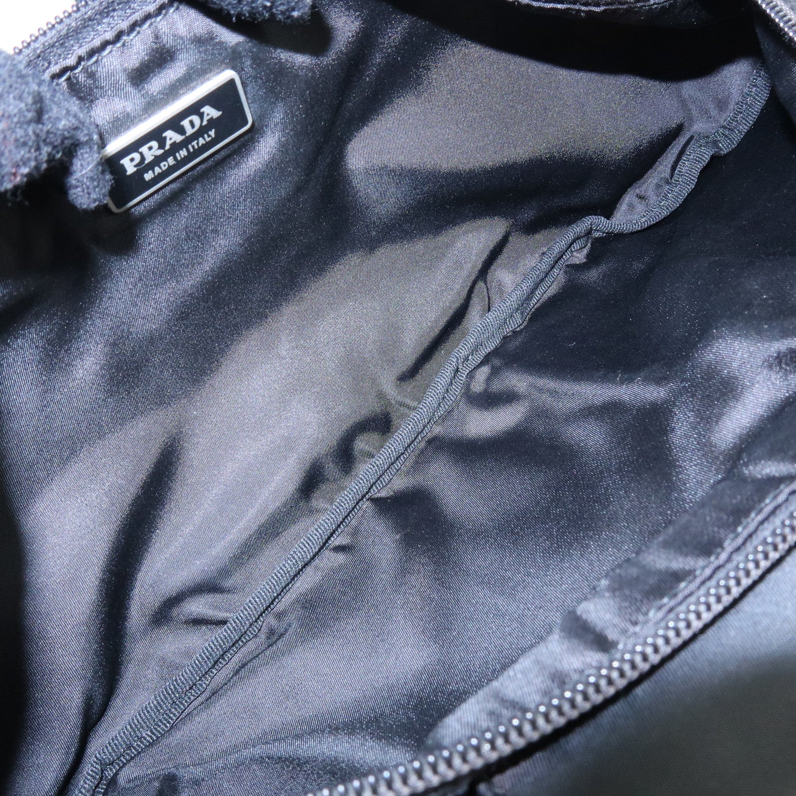 PRADA Triangle Logo Nylon Waist Bag Body Bag Black VA0056