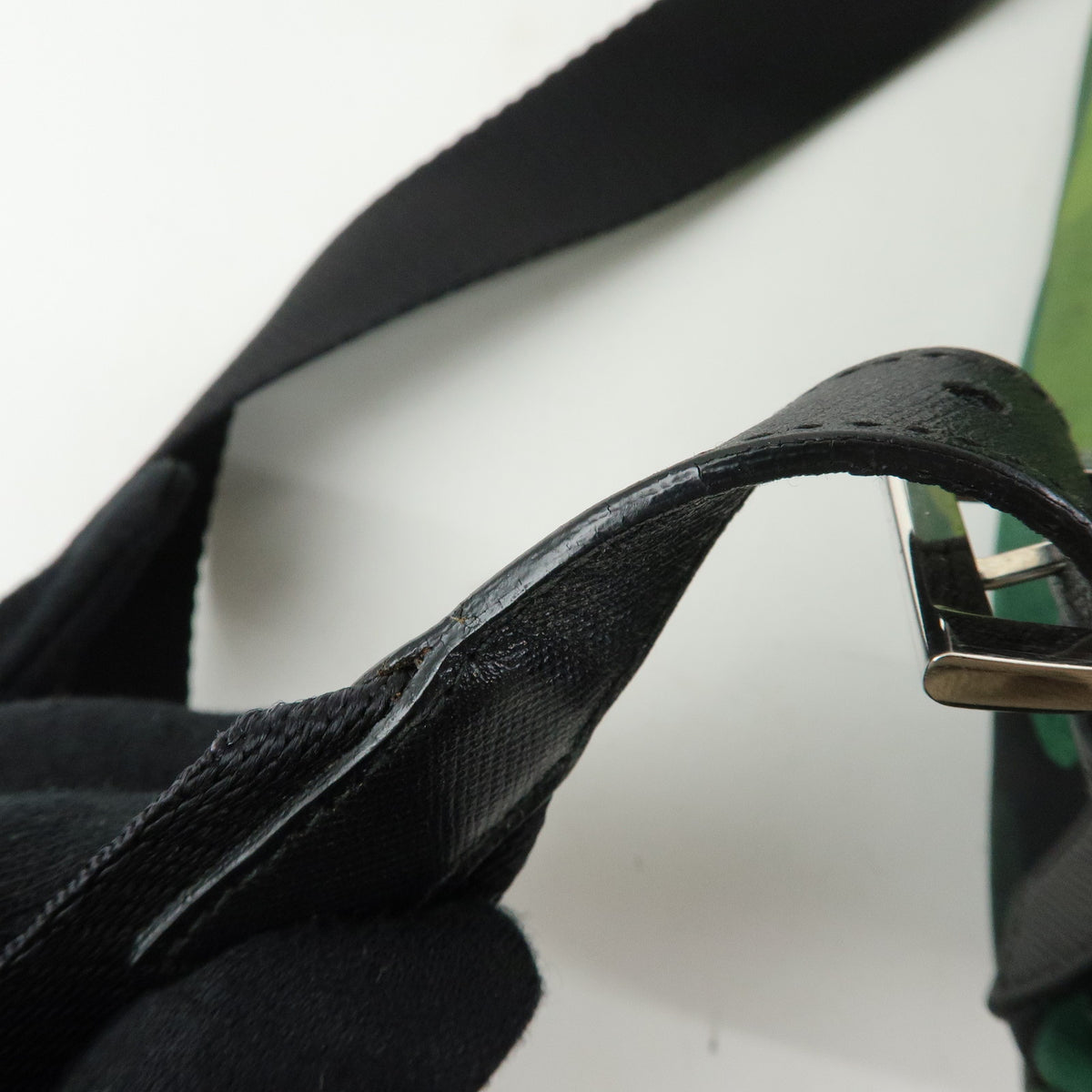 PRADA Triangle Logo Nylon Leather Backpack Rucksack Camouflage BZ0032