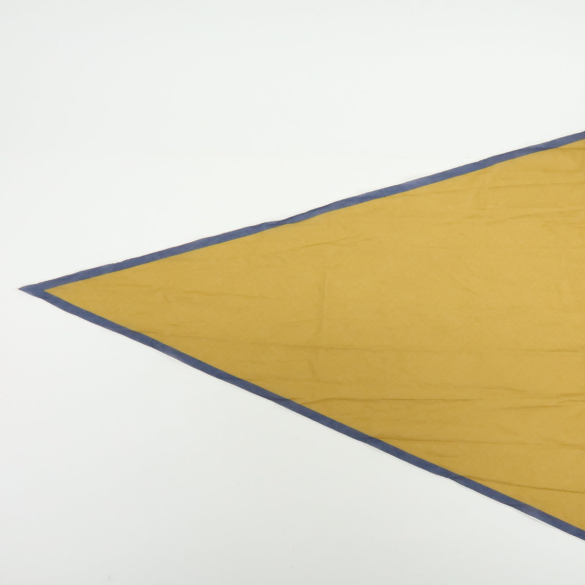 HERMES Cotton 100% Pointu Scarf Mustard Navy White