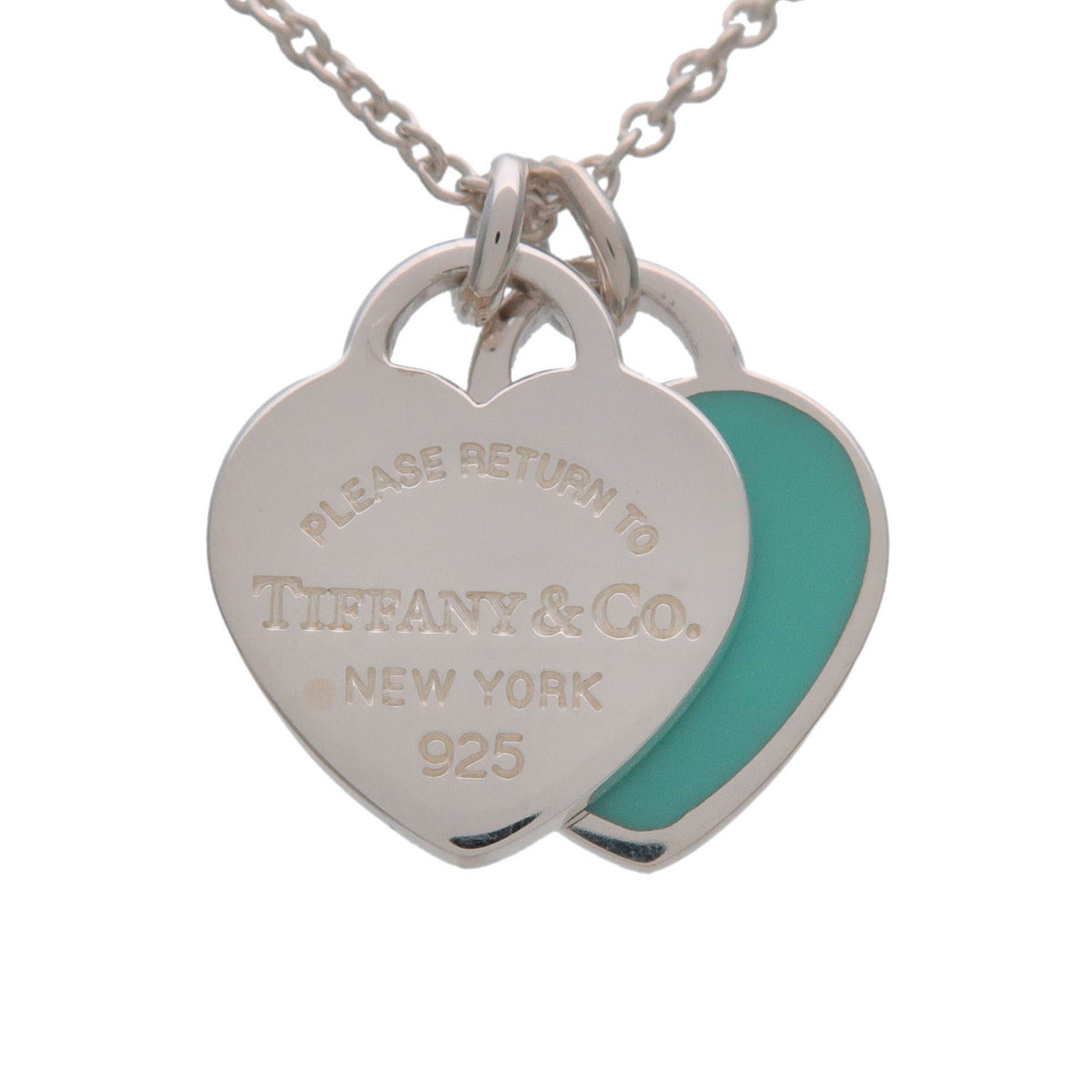 Tiffany & Co Return to Tiffany Mini Double Heart Tag Necklace SV925