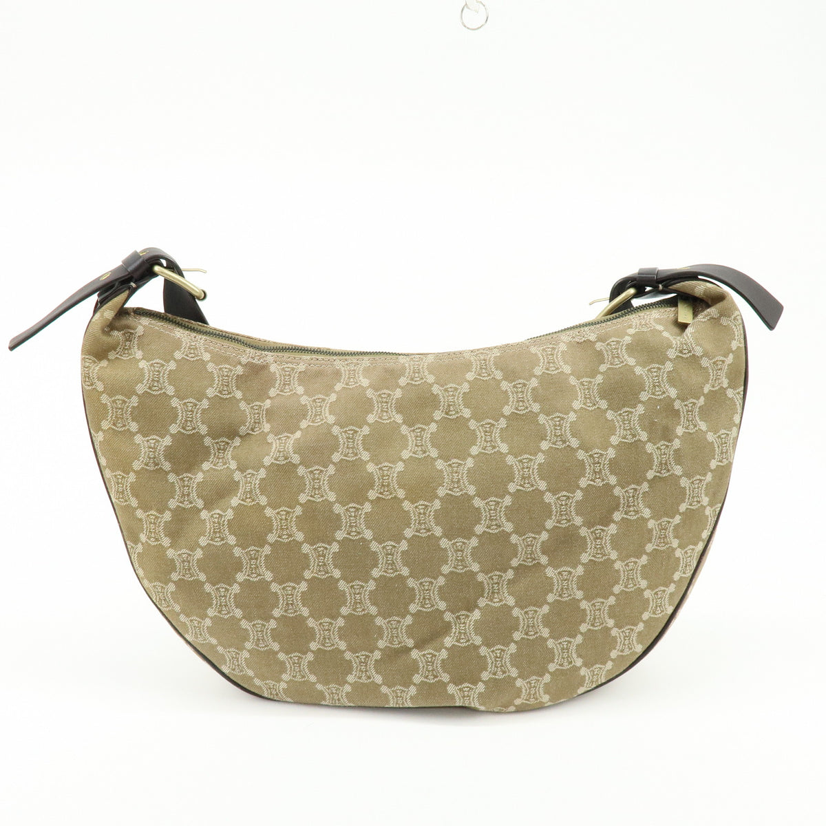 CELINE Macadam Canvas Leather Shoulder Bag Crossbody Bag Beige