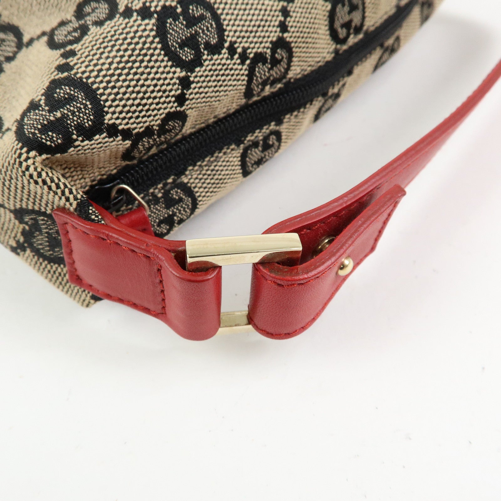 GUCCI GG Canvas Leather Vanity Accessory Pochette Mini Pouch 0391147