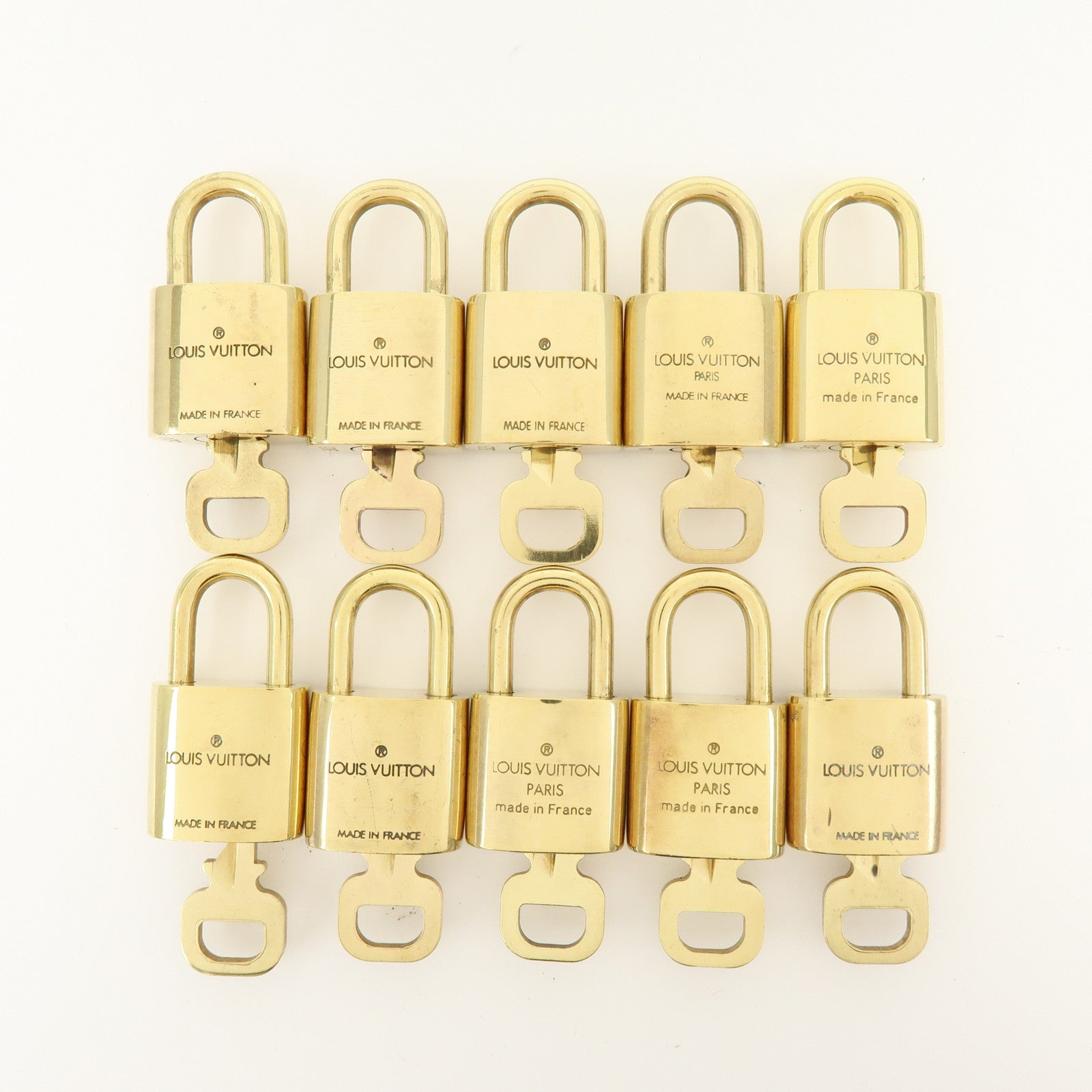 Louis Vuitton Lot of 10 Lock & Key Cadena Key Lock Gold