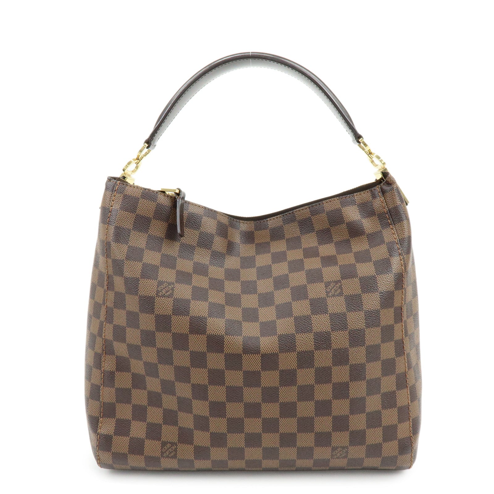 Louis Vuitton Damier Canvas Portobello PM Shoulder Bag Brown N41184