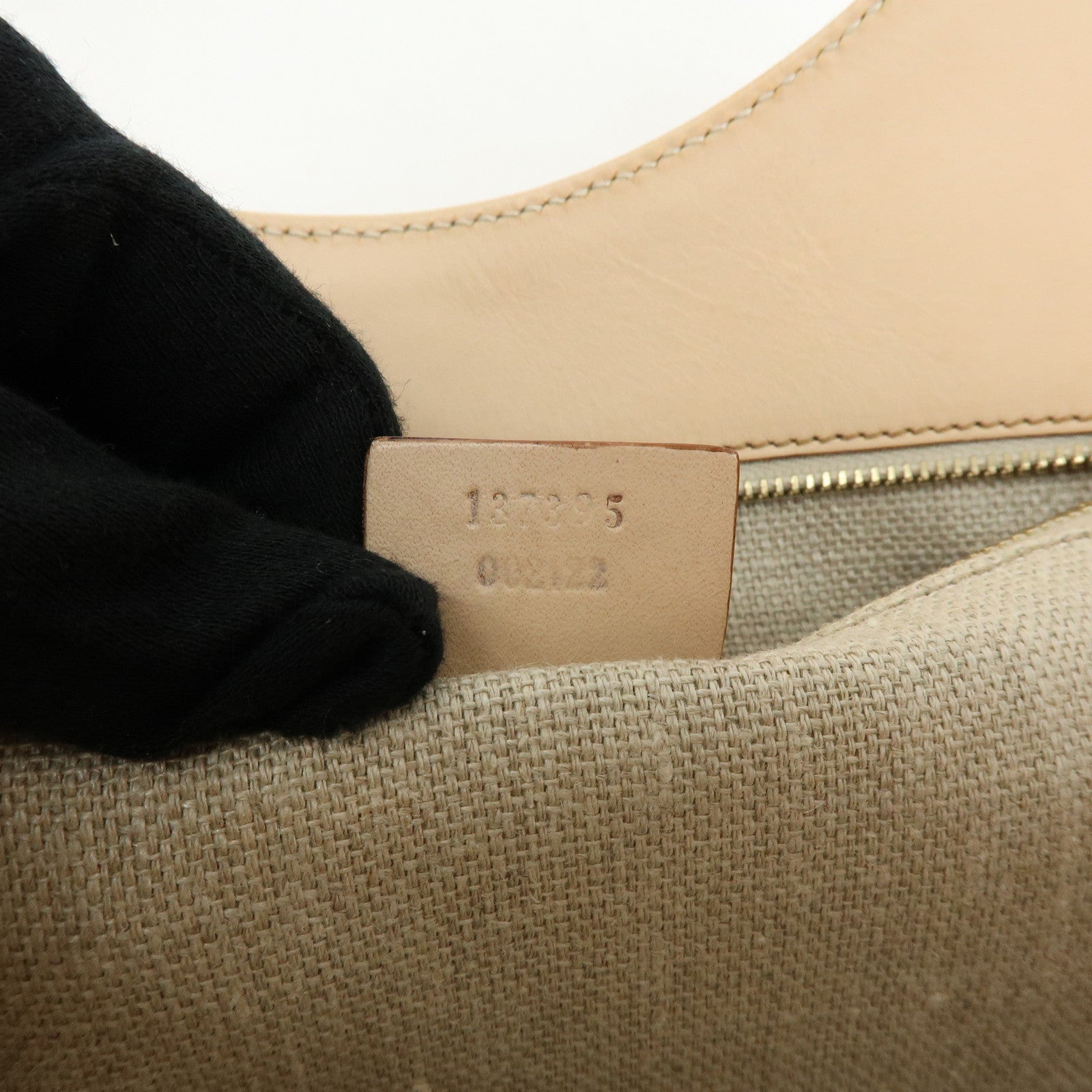 GUCCI Bamboo Flora Canvas Leather Hand Bag Multicolor Beige 137395