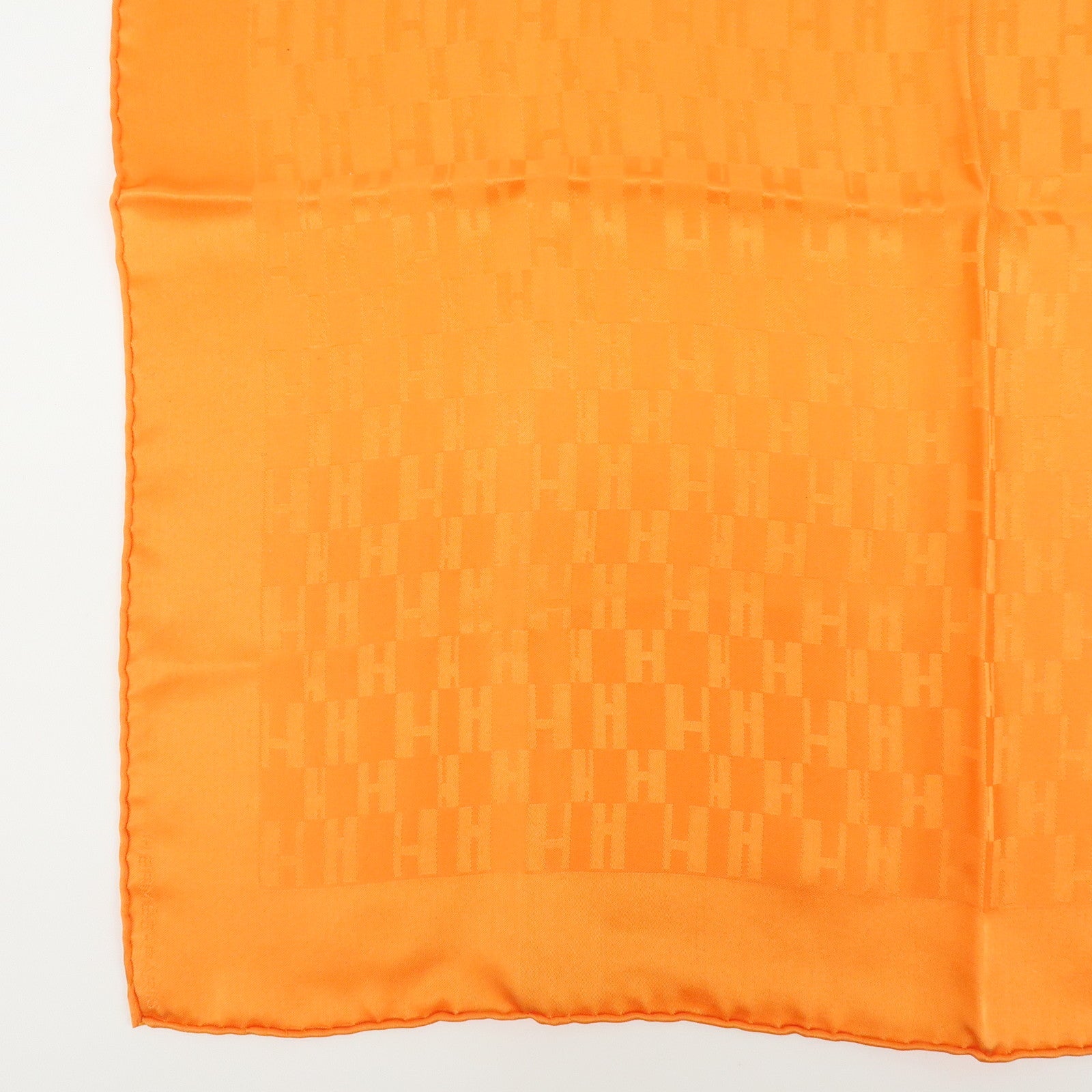 HERMES Carre 40 Lot of 2 Silk 100% Scarf  Grand H/Bolduc Orange Green