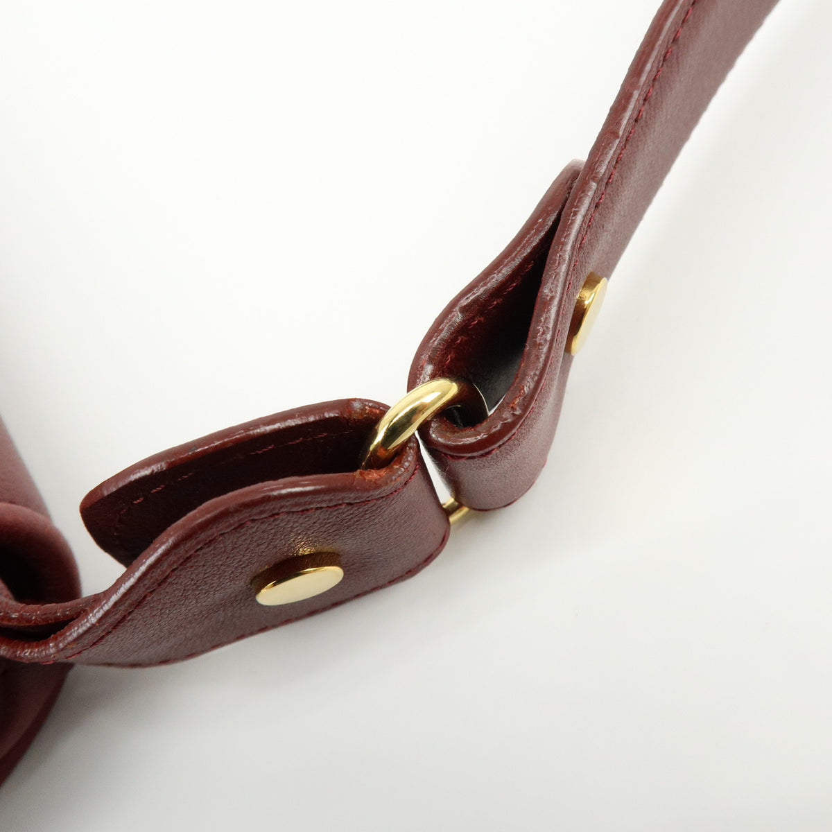 Cartier Must de Cartier Leather Flap Shoulder Bag Bordeaux