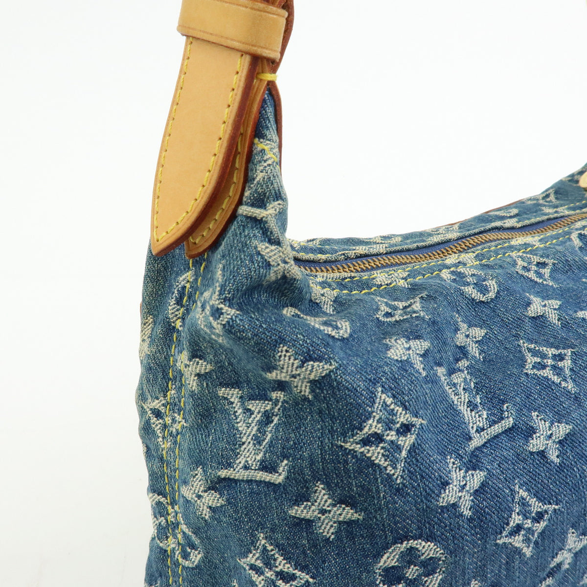 Louis Vuitton Monogram Denim Baggy PM 2Way Bag Shoulder Bag Blue M95049