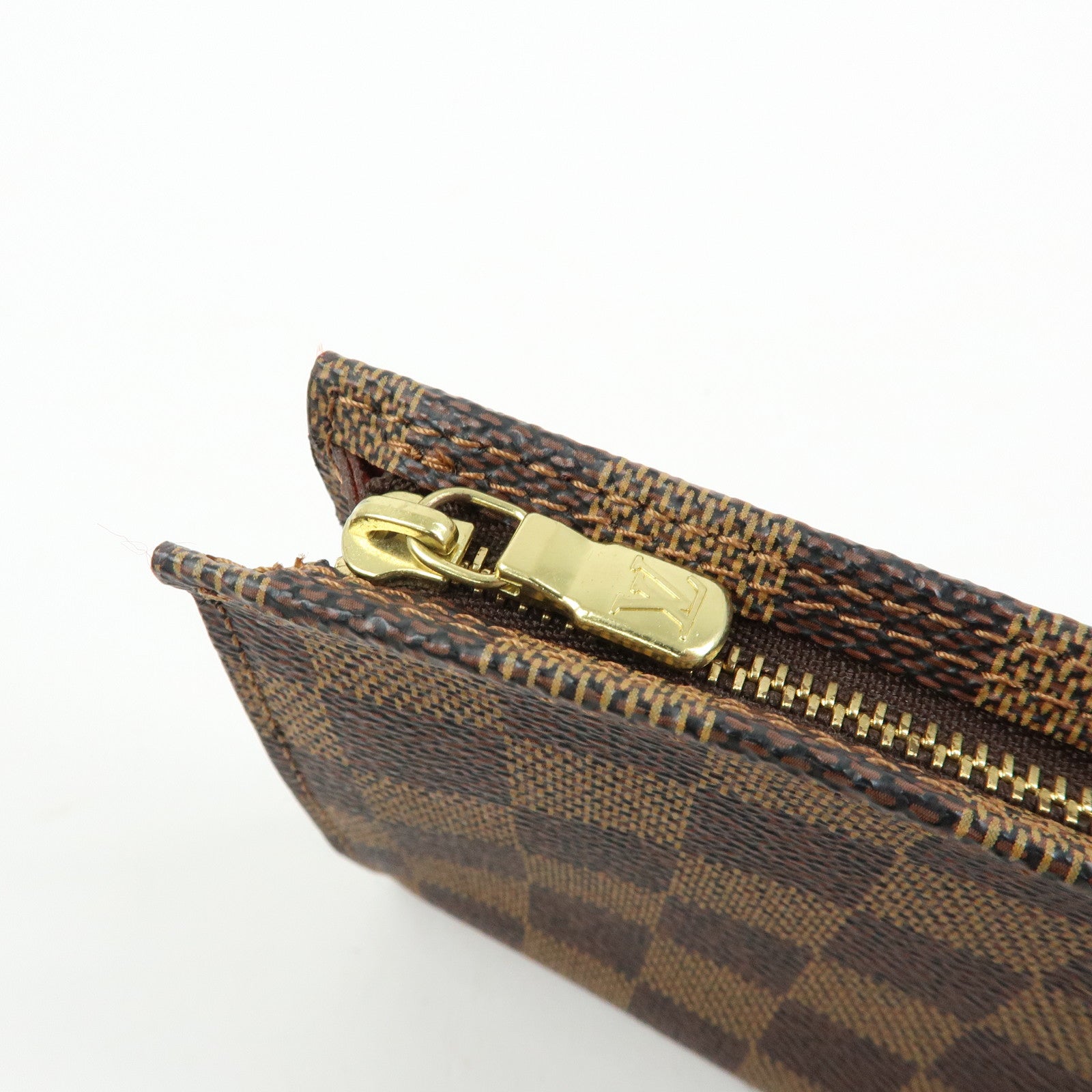 Louis Vuitton Damier Ebene Canvas Leather Pouch for Marais Bag Brown