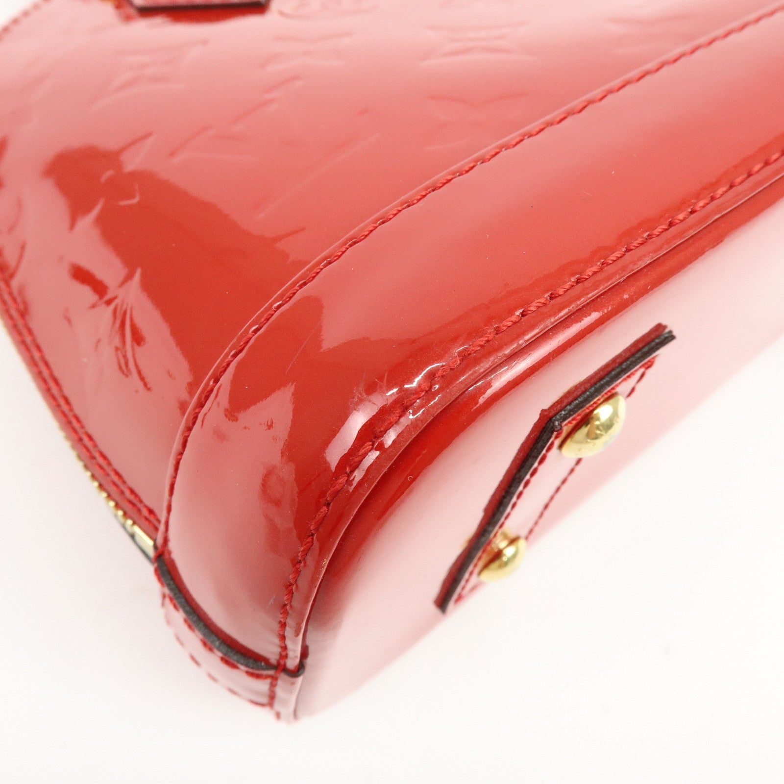 Louis Vuitton Monogram Vernis Alma BB 2Way Hand Bag Cerise M90174