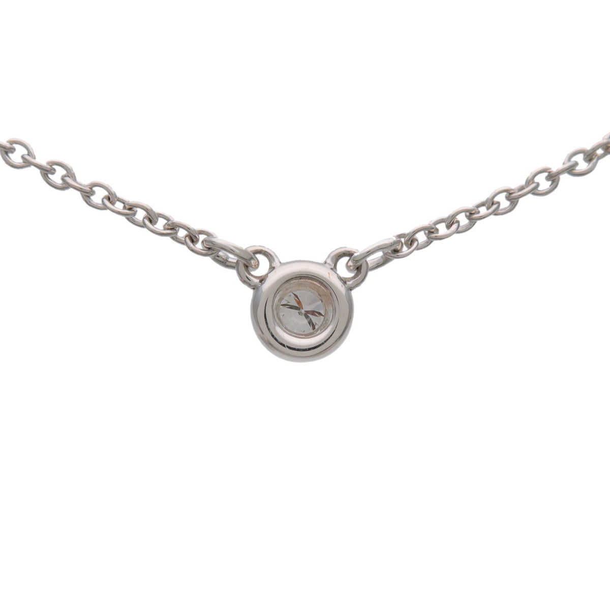 Tiffany & Co By The Yard 1P Diamond Necklace SV925 Silver
