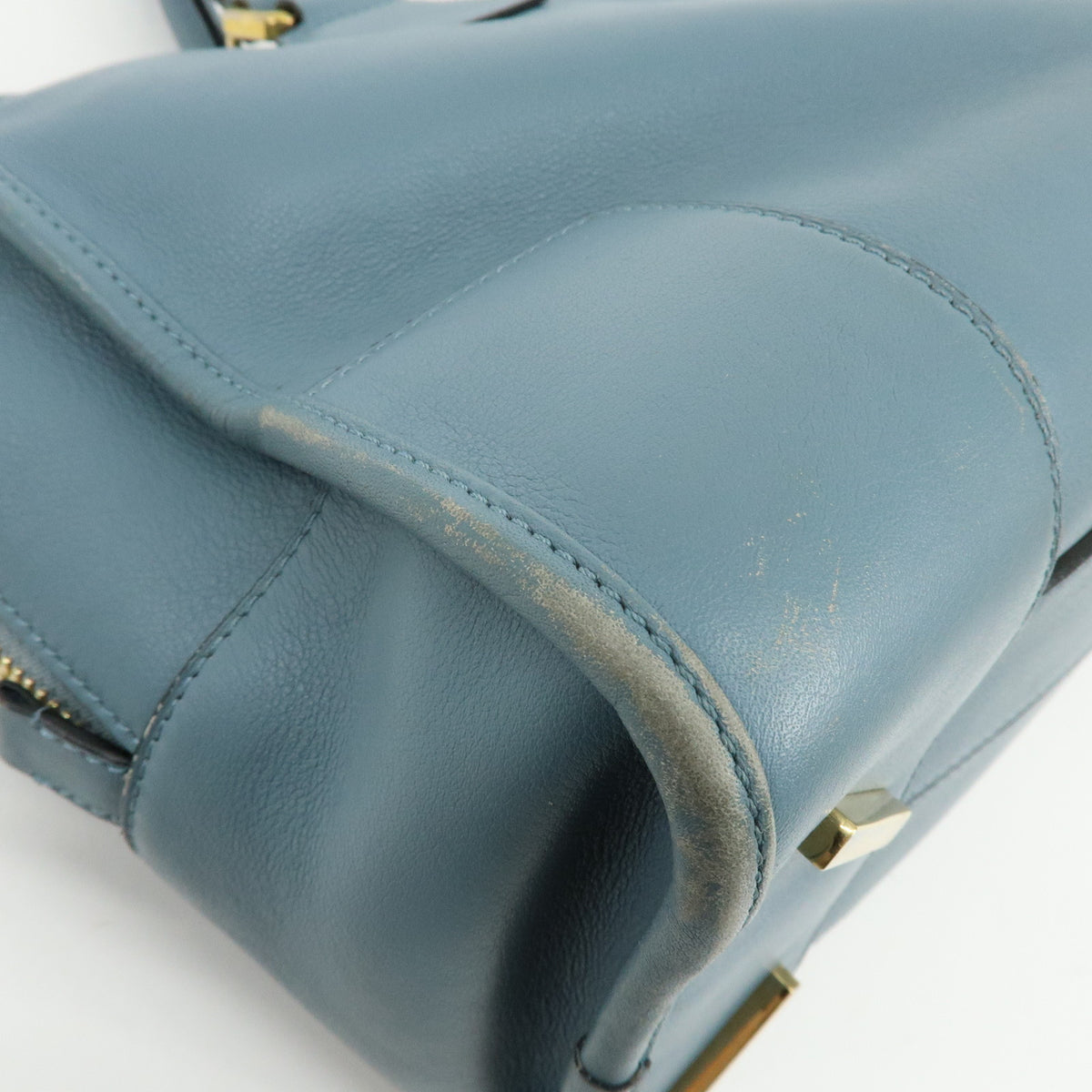 LOEWE Anagram Amazona 36 Leather 2Way Hand Bag Boston Bag Blue