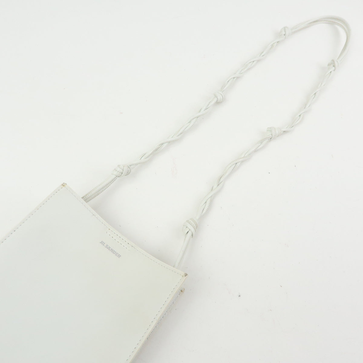 JIL SANDER Tangle Leather Shoulder Bag Crossbody Bag White