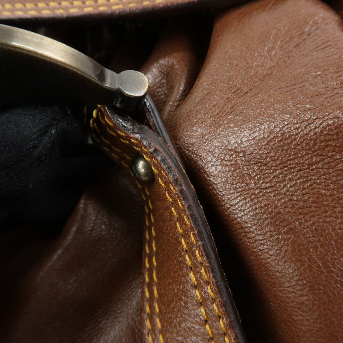 FENDI Zucca Leather Borsa Magic Hand Bag Brown 8BN143