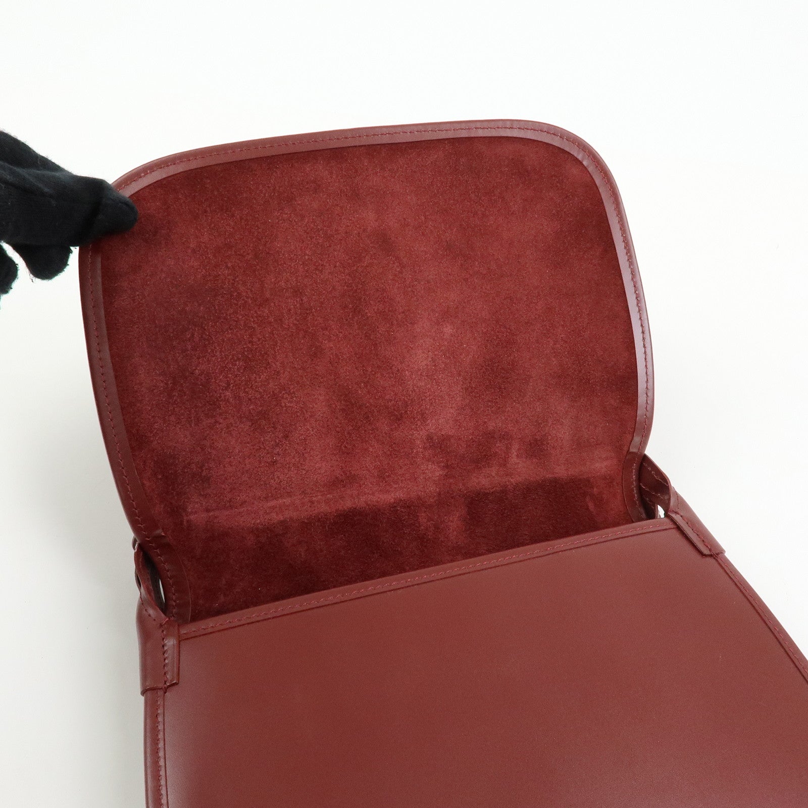 Cartier Must de Cartier Leather Shoulder Bag Bordeaux