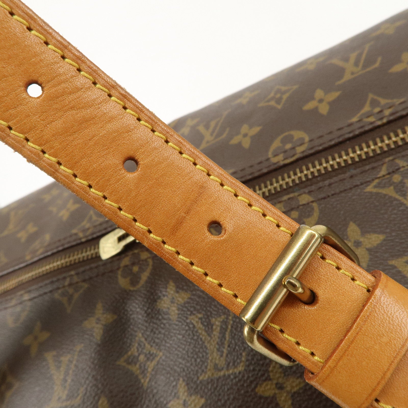 Louis Vuitton Monogram Sac Polochon Boston Bag Brown M41222 Used