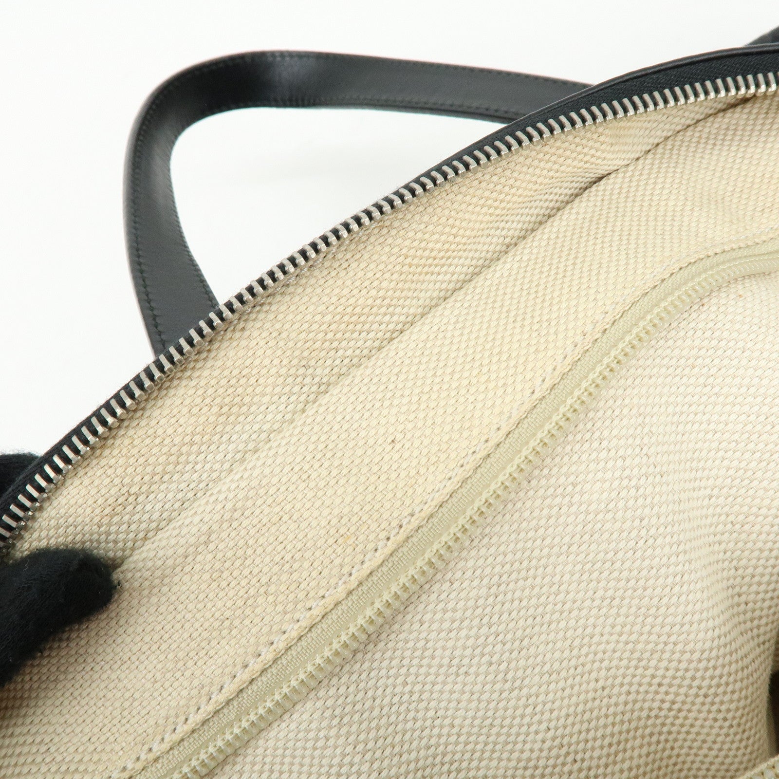 GUCCI Sherry GG Canvas Leather Tote Bag Shoulder Bag Black 308928