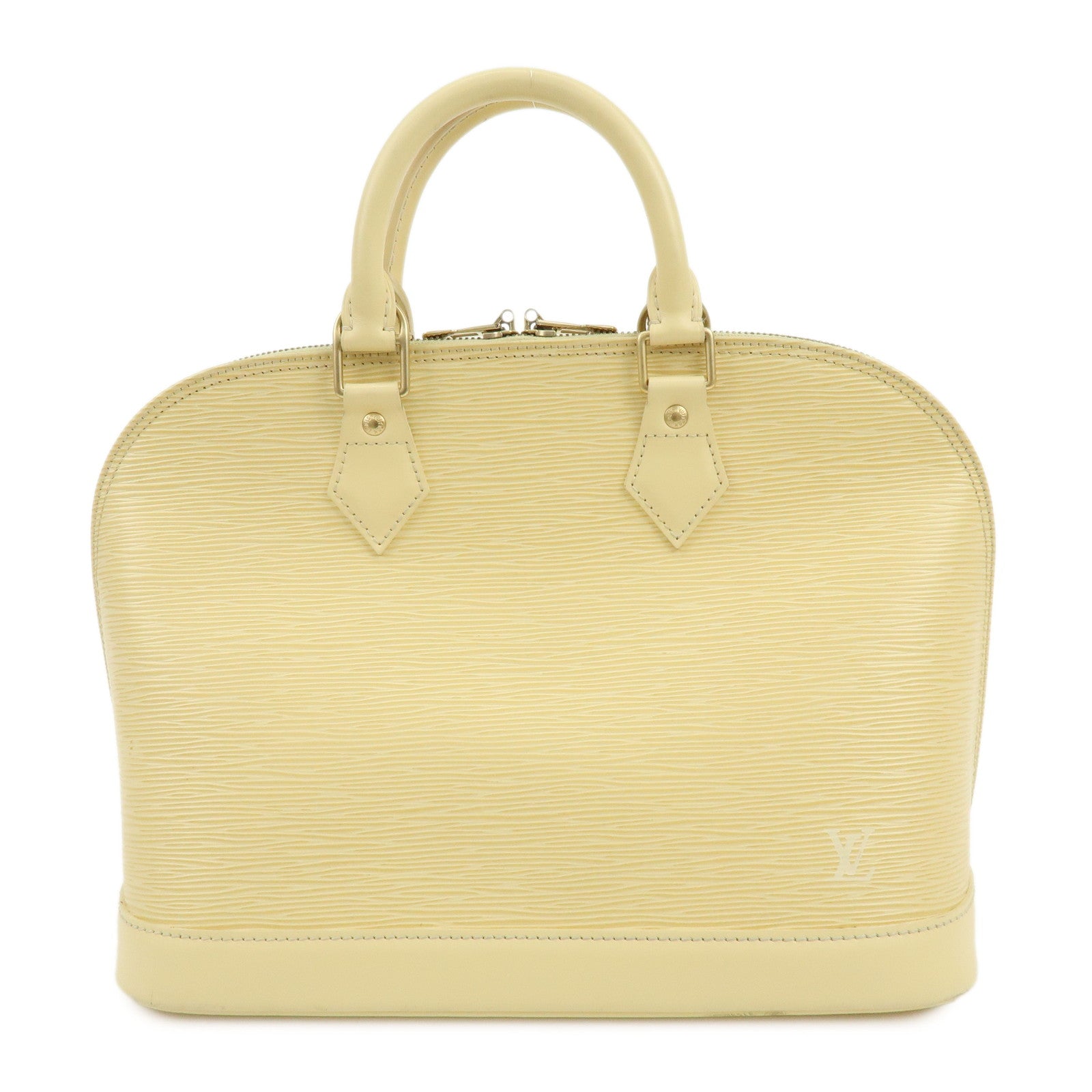 Louis Vuitton Epi Alma Leather Hand Bag Vanilla Light Yellow M5214A
