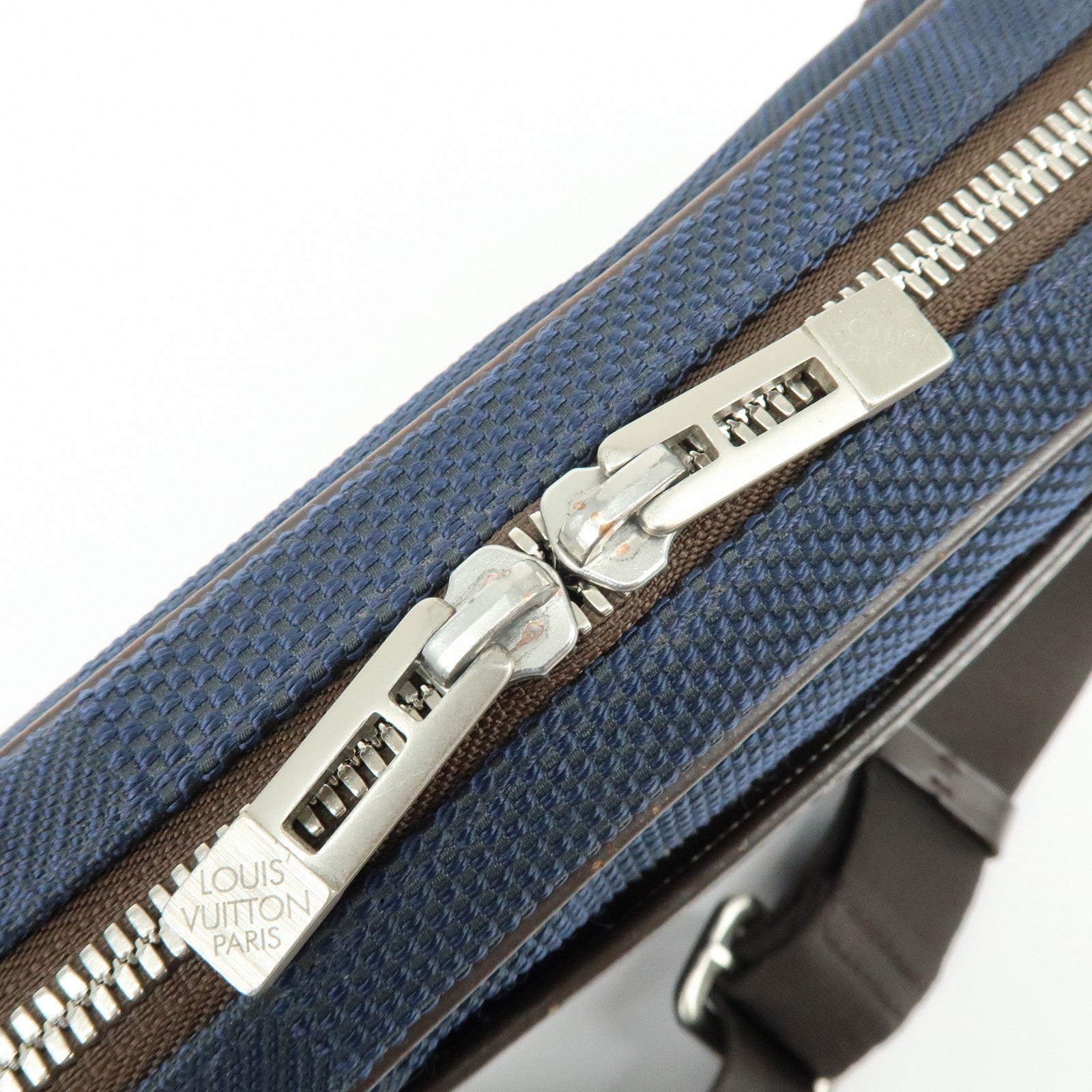Louis Vuitton Damier Geant Canvas Leather Waist Body Bag Bleu Ocean