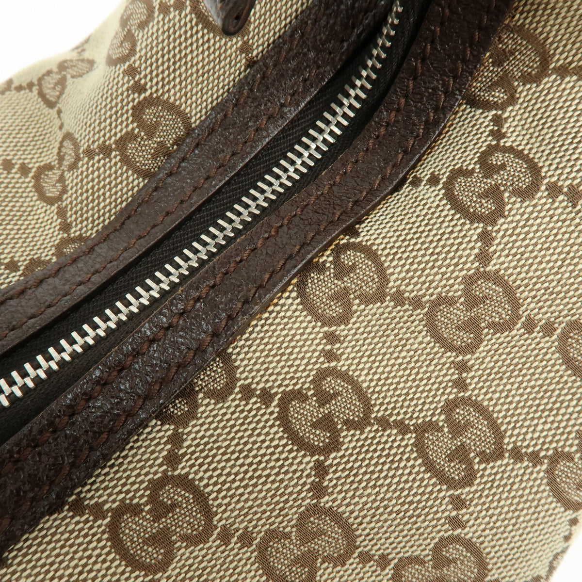 GUCCI Sherry GG Canvas Leather Shoulder Bag Hand Bag Beige Brown 146243
