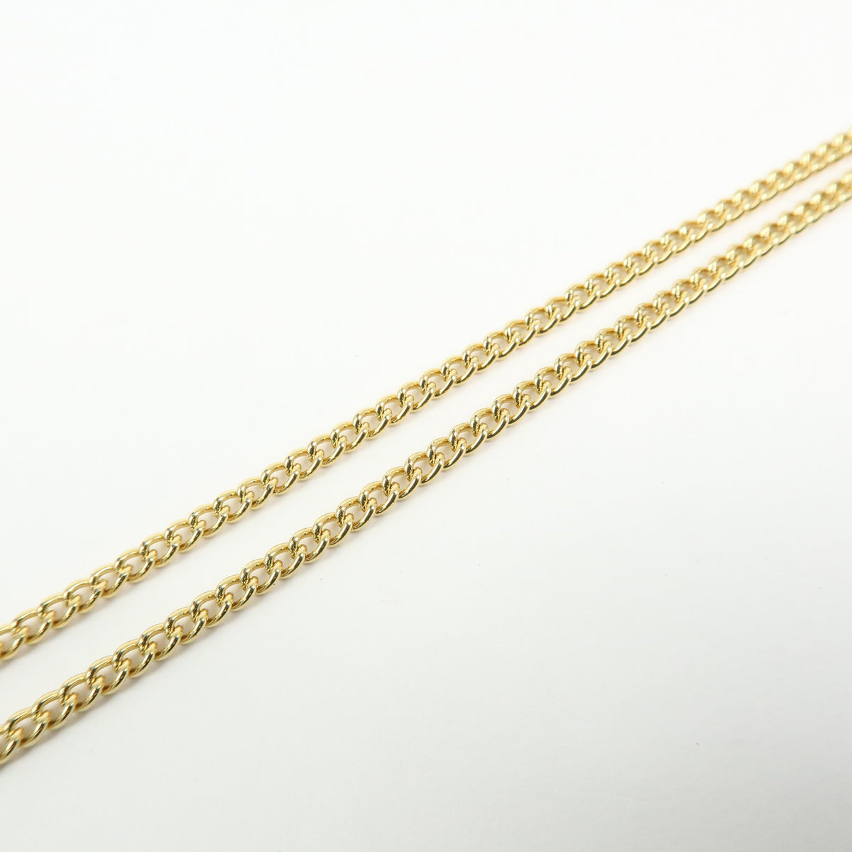 Christian Dior CD Logo Metal Rhinestone Necklace Gold
