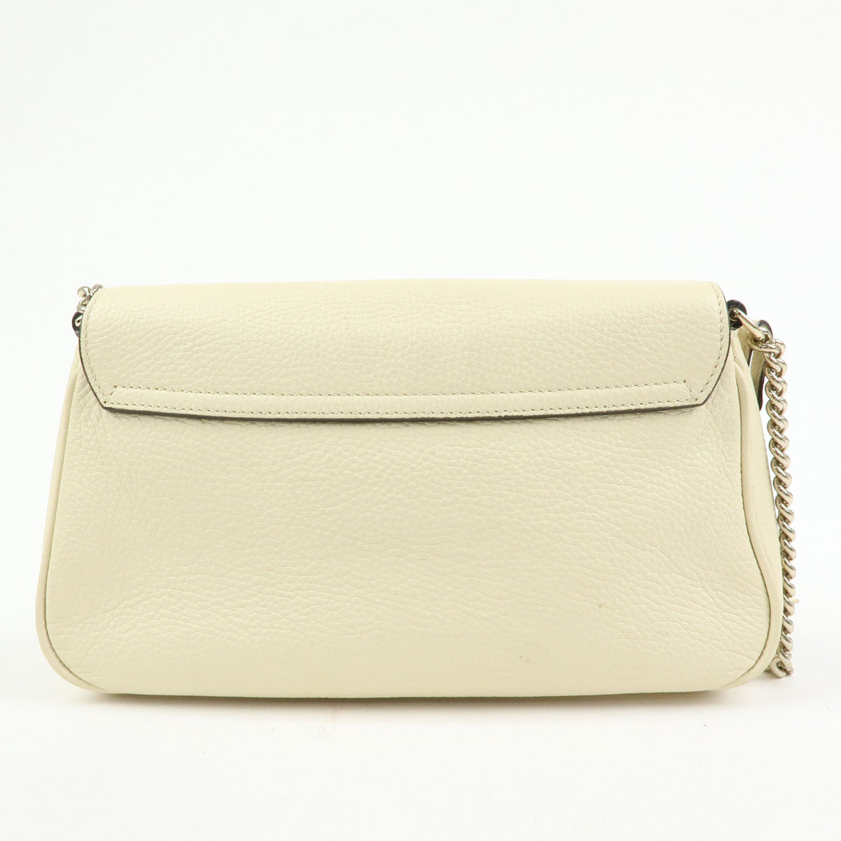 GUCCI SOHO Interlocking G Leather Chain Shoulder Bag White 536224