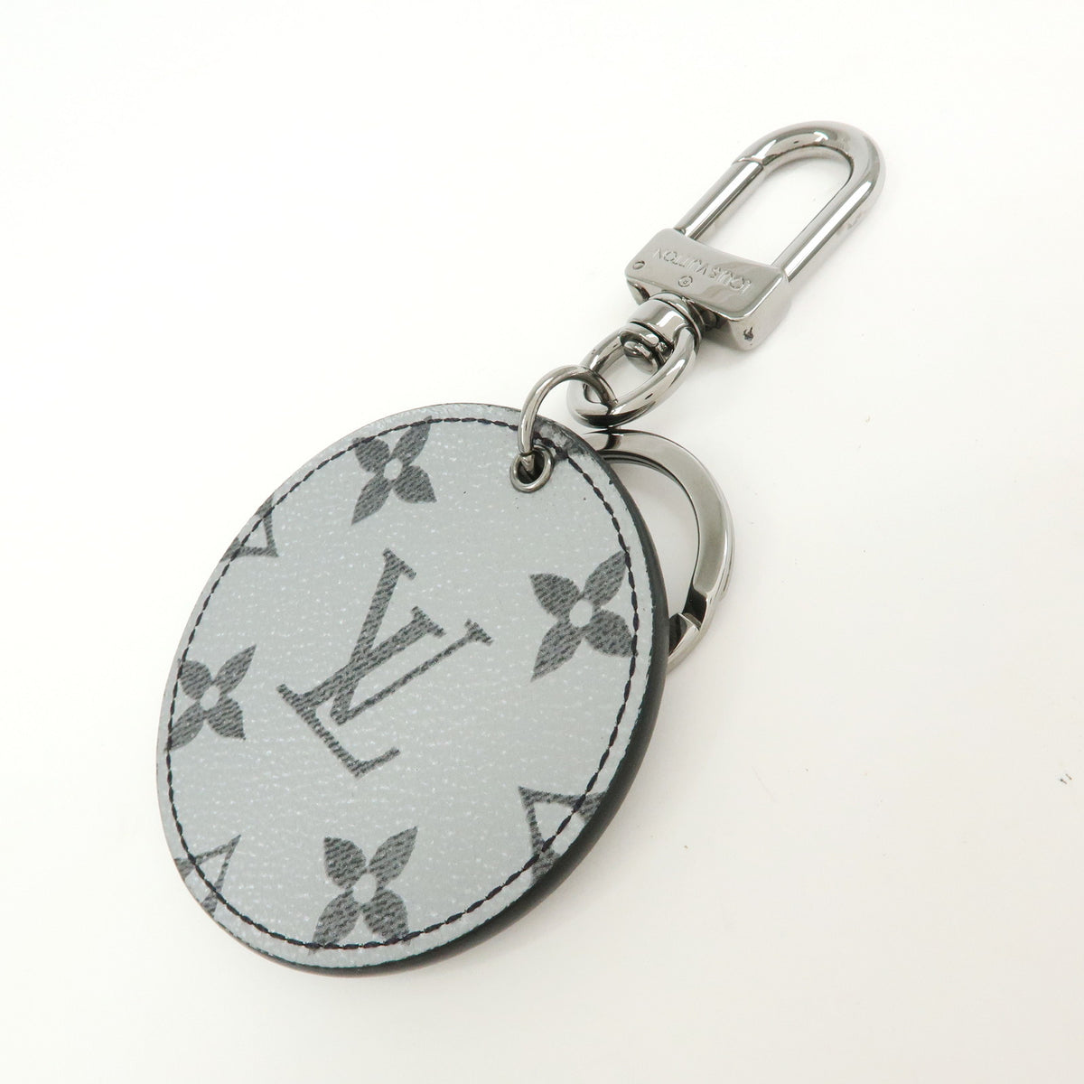Louis Vuitton Monogram Split Porte Cles Canvas Key Charm Silver MP1985