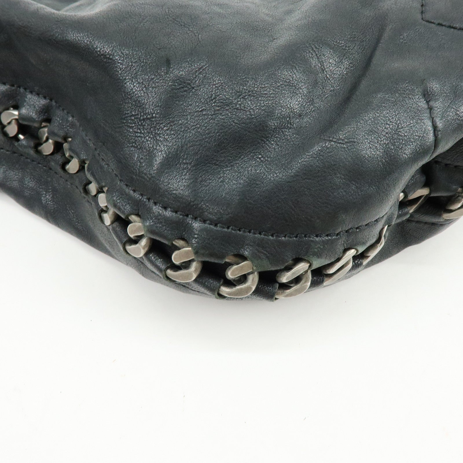 CHANEL Luxury Line COCO Mark Calf Leather Shoulder Bag Hand Bag Black